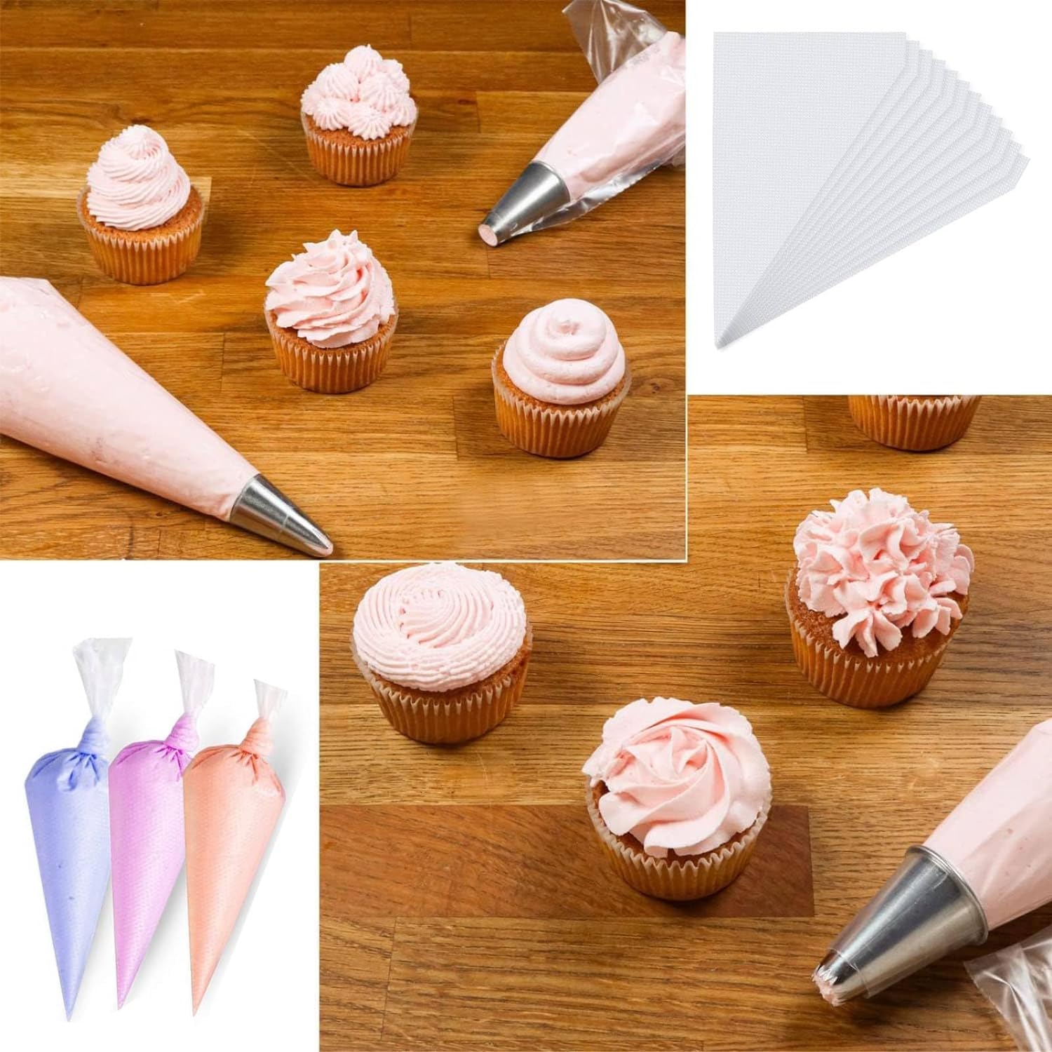 Disposable Mini Piping Bags 100pcs - 7.6 Inch Small Pastry Bags for Cake Decorating, Cream Frosting & Dessert Icing | Perfect for Birthday Cakes, Cupcakes, Cookies & Pastry Designs