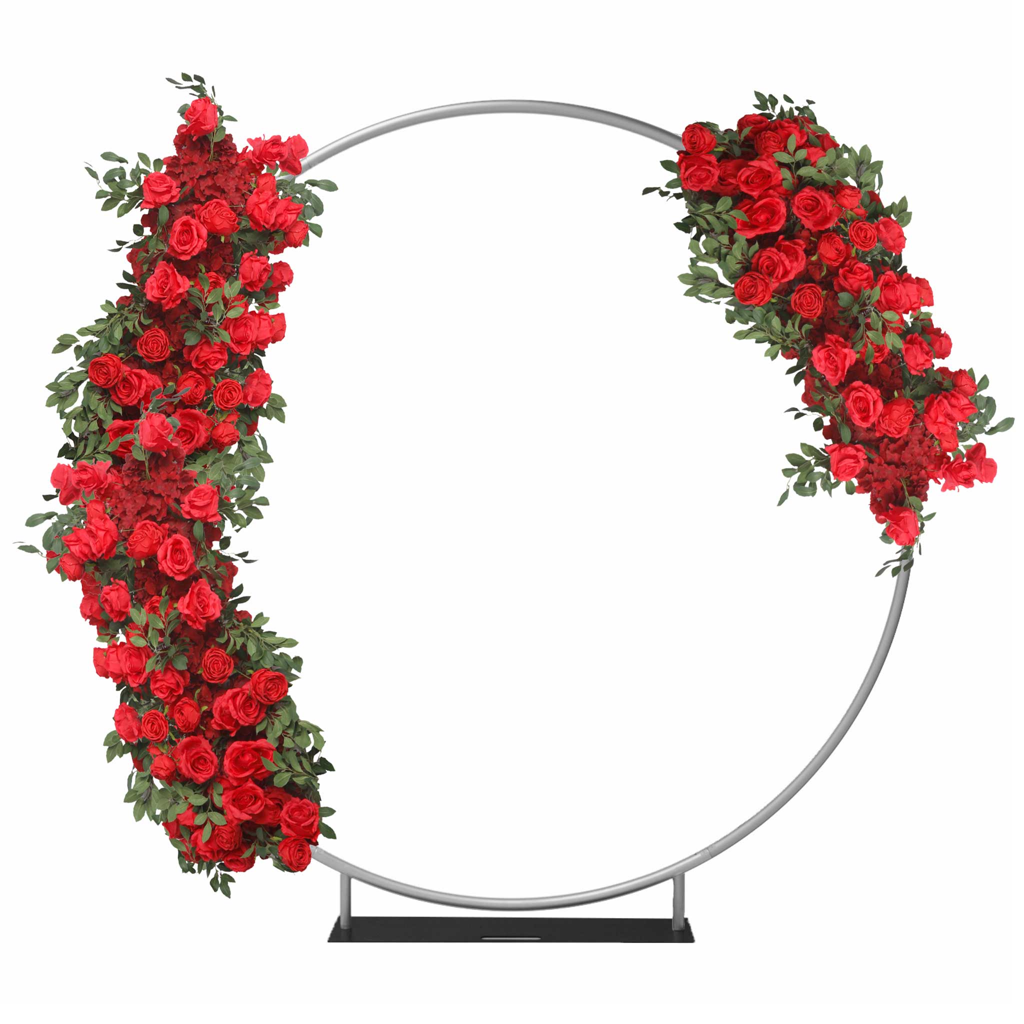 2 Pack Red Flower Backdrop Arch and Table Runner Set - Wedding, Party, Baby Shower Decorations for Home and Event Decor