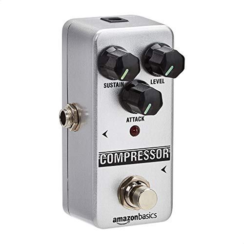 Amazon Basics Compressor Guitar Pedal - Fully Analog Circuit for Electric Guitar, Bass & Acoustic - Noise Reduction & Sustain Enhancement for Studio Recording & Live Performances