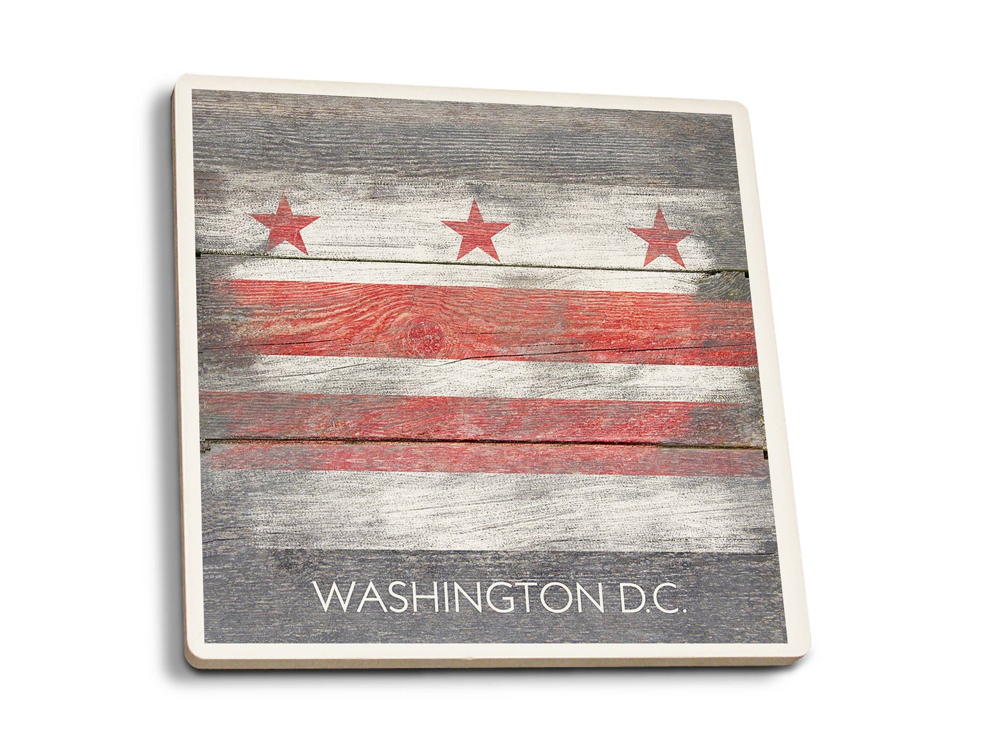 Washington DC Rustic Flag Coaster - Patriotic Drink Coasters Set of 4 - Perfect for Home Bar, Office Desk, and 4th of July Party Decor
