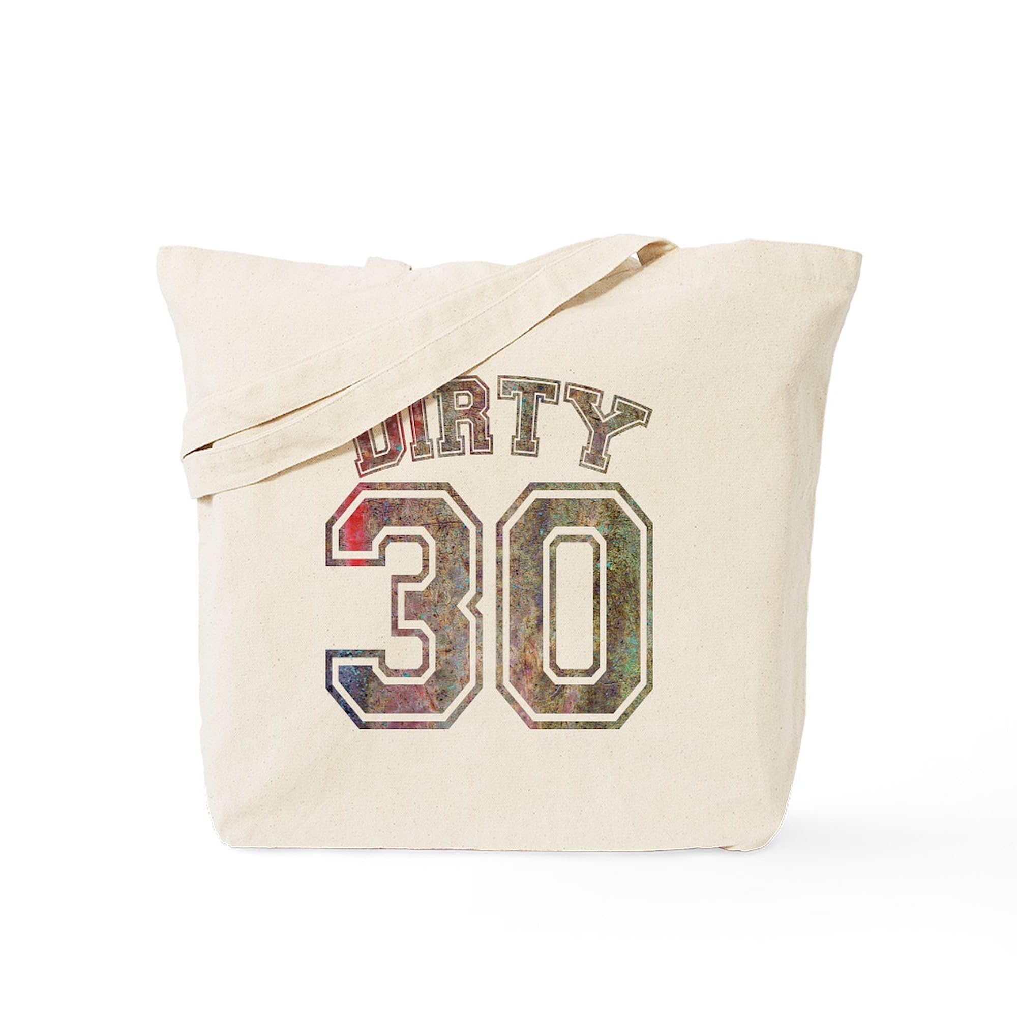 Dirty 30 Grunge Style Canvas Tote Bag - Natural Reusable Shopping Bag for Groceries, Beach & Daily Use | Eco-Friendly & Durable