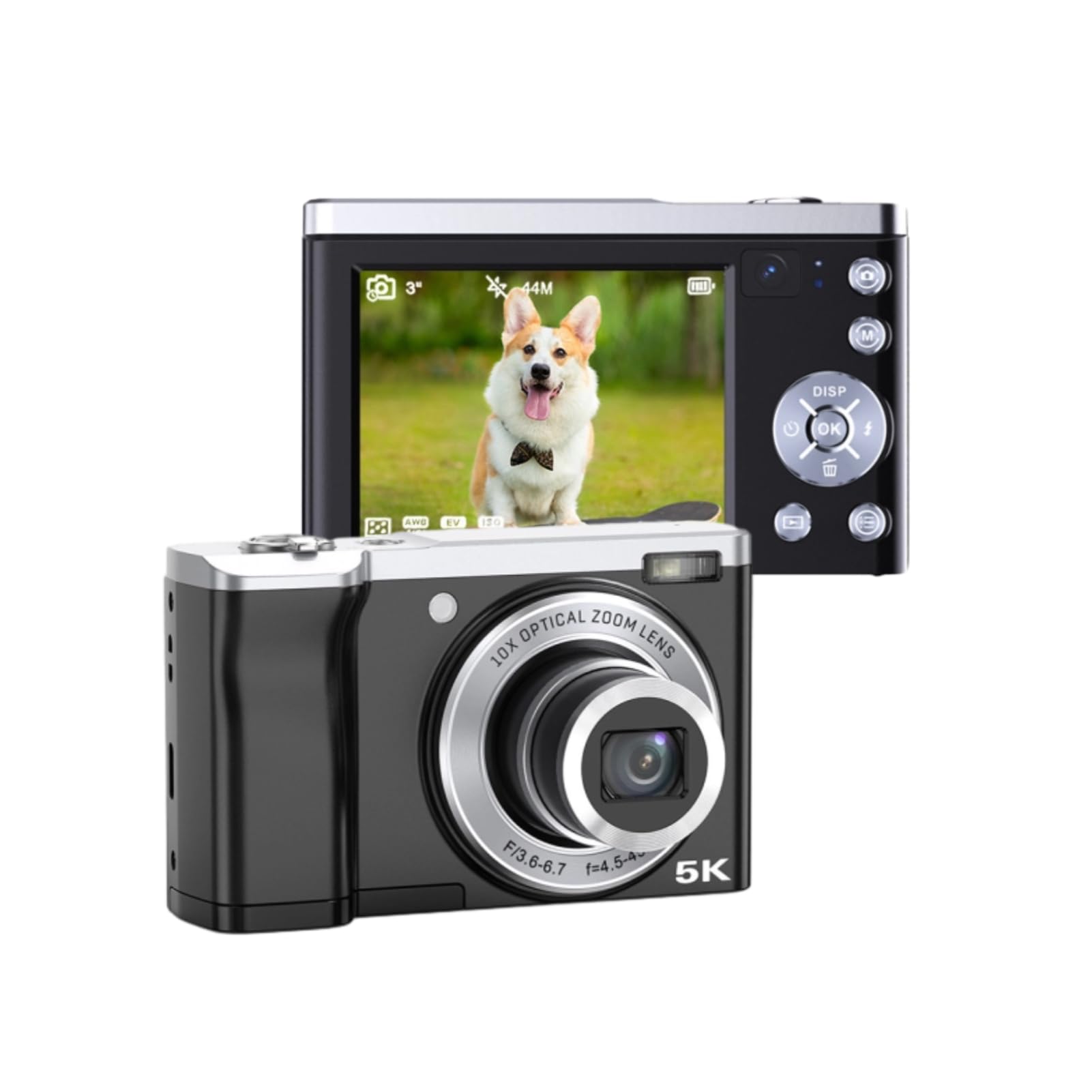 5K Digital Camera with 10x Optical Zoom & Anti-Shake | Touch Screen Autofocus Compact Camera | Portable Selfie Camera for Beginners | Perfect for Travel, Vlogging & Everyday Photography
