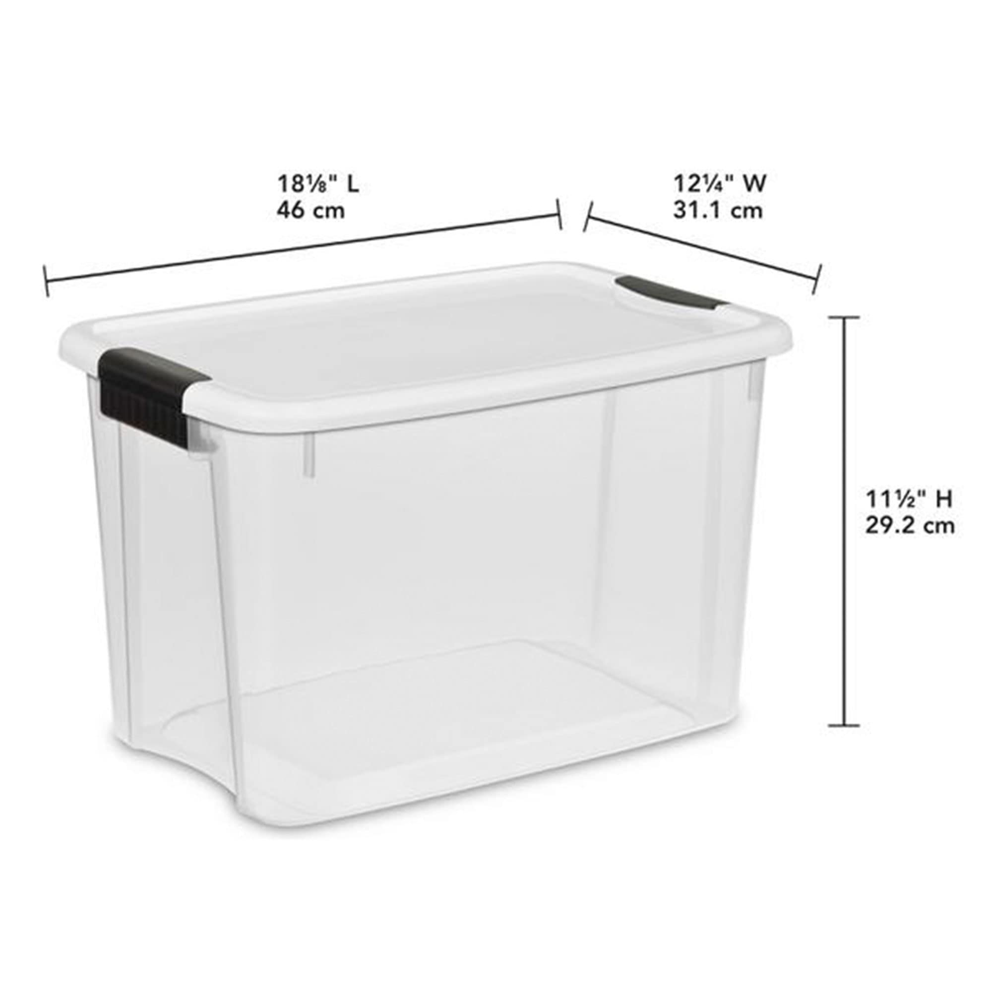 Sterilite 18-Pack 30 Quart Clear Plastic Storage Bins with Secure Latching Lids - Durable Stackable Organizer Containers for Home, Office, Closet & Garage Organization