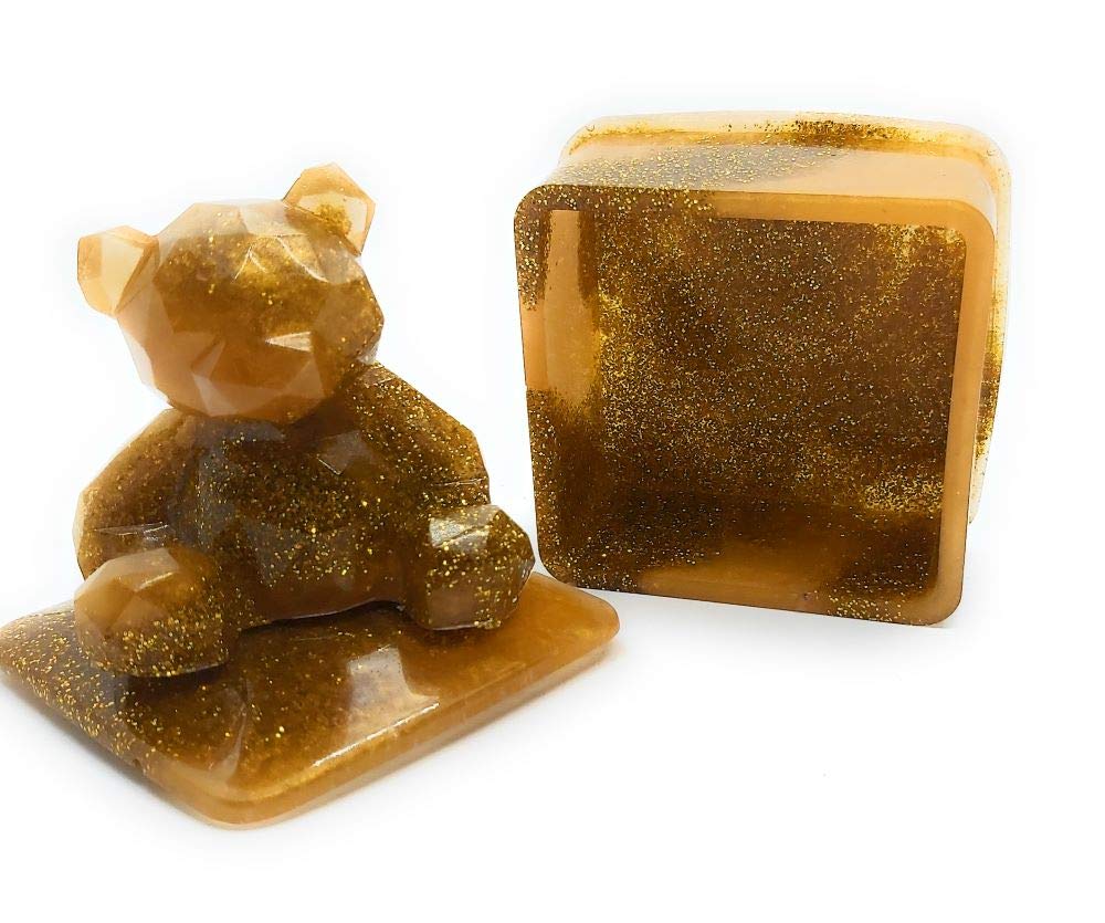 Handmade Epoxy Resin Square Jewelry Box with Teddy Bear Lid - Perfect for Storing Rings, Necklaces & Tooth Fairy Treasures - Elegant Trinket Box for Gifts & Home Decor