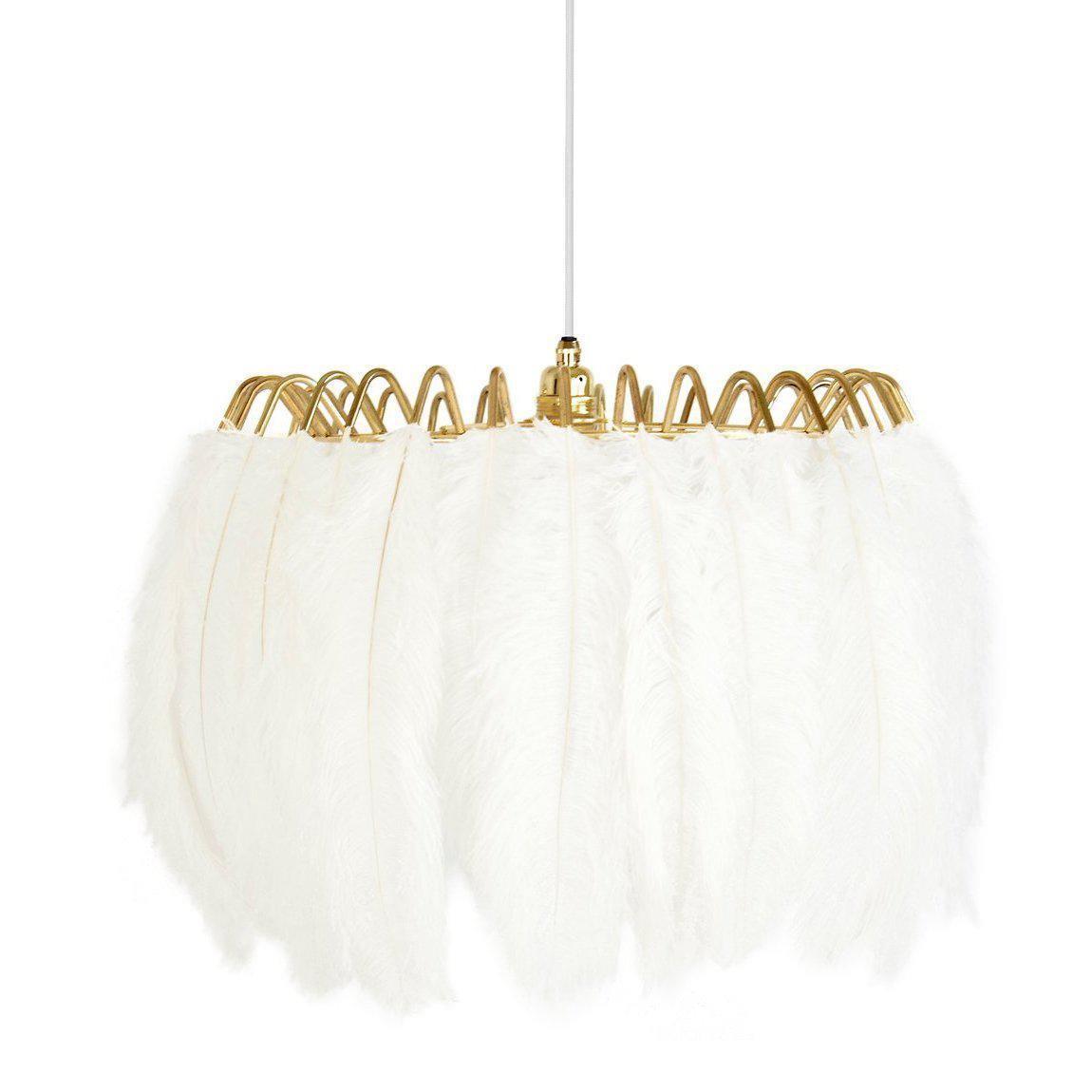 Feather Pendant Lamp - Handmade Bohemian Style Ceiling Light Fixture for Living Room, Bedroom, Dining Room & Kitchen Decor