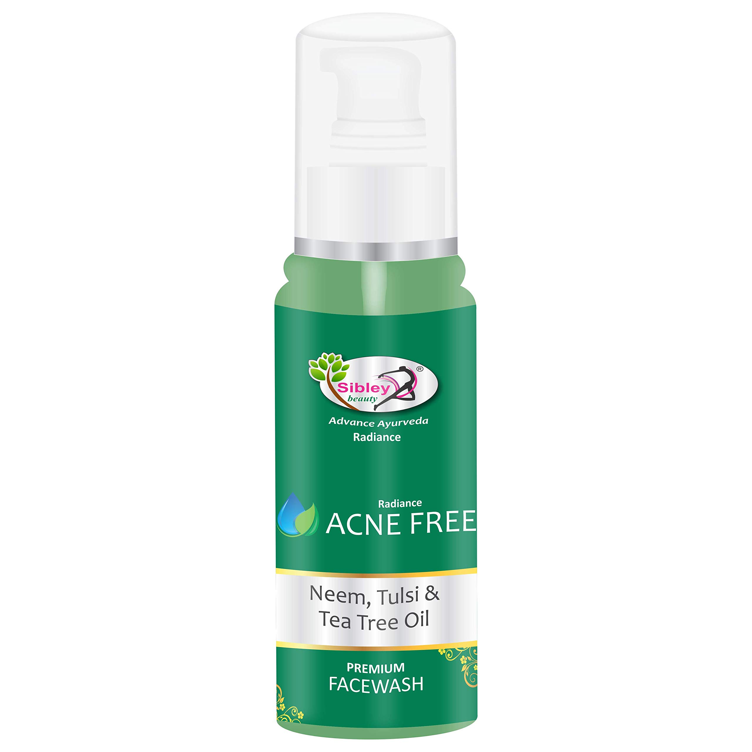 Neem Tulsi Tea Tree Oil Acne Face Wash for Clear Skin - 100ml Gentle Cleanser for Men & Women - Fights Breakouts & Blemishes - Perfect for Daily Skincare Routine & Acne-Prone Skin
