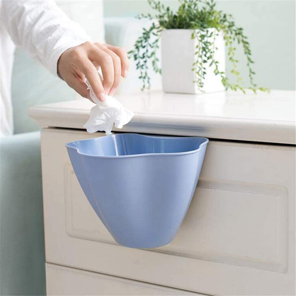 Mini Plastic Trash Bin - Hanging Kitchen Garbage Can for Cabinet Door, Desk & Small Space Storage | Eco-Friendly Green Waste Container | Perfect for Office, Bathroom & Under Sink Organization