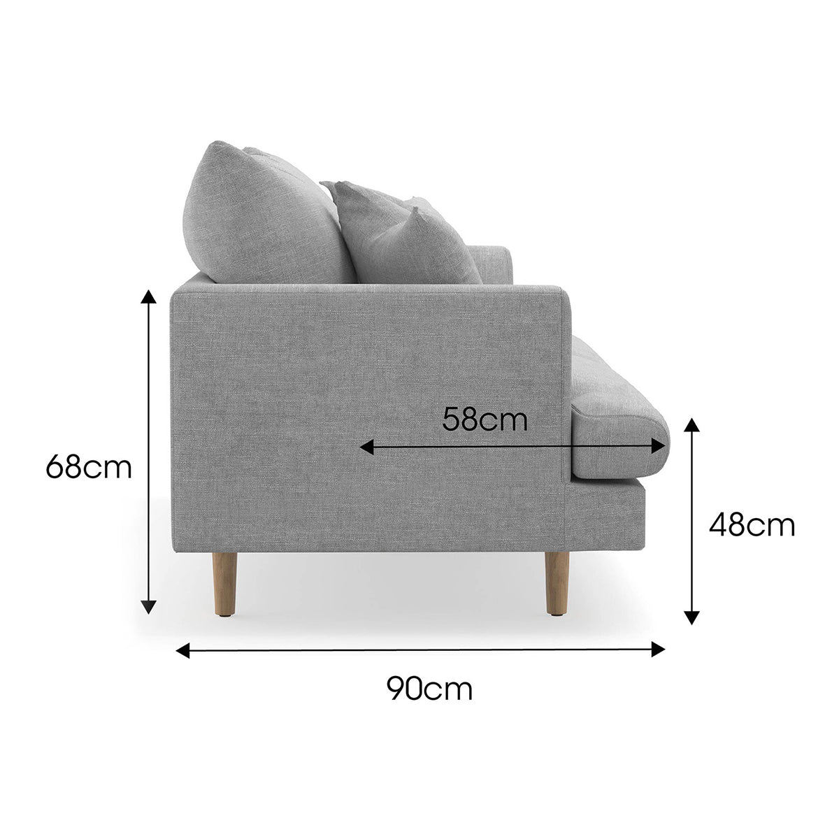 Byron Fabric 3-Seater Sofa - Comfortable Modern Living Room Couch for Small Spaces | Perfect for Apartments, Dorms & Cozy Homes
