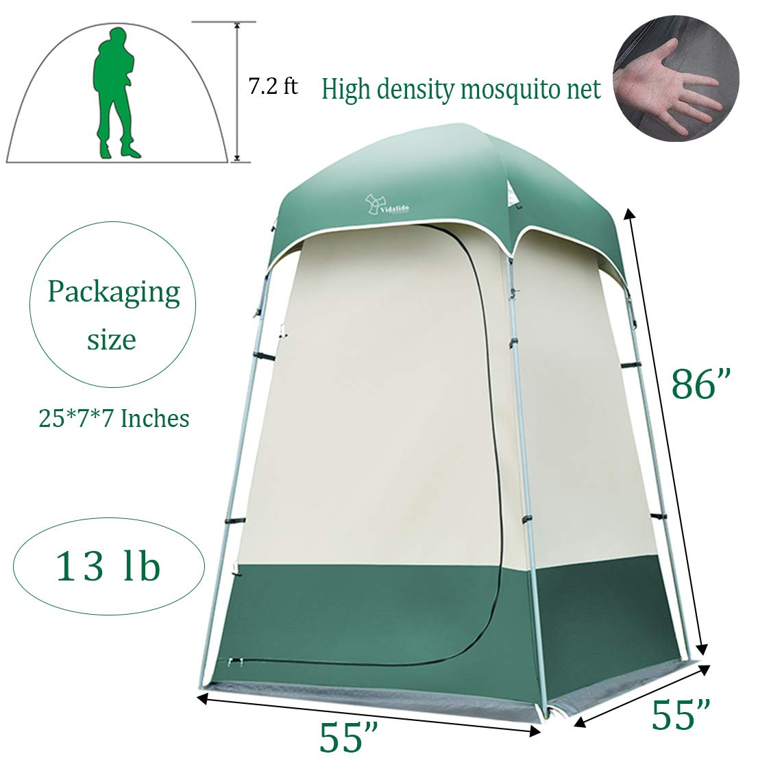 Portable Outdoor Shower Tent - Waterproof Changing Room for Camping, Beach & Pool Privacy Shelter | Perfect for RV Trips, Backpacking & Outdoor Adventures