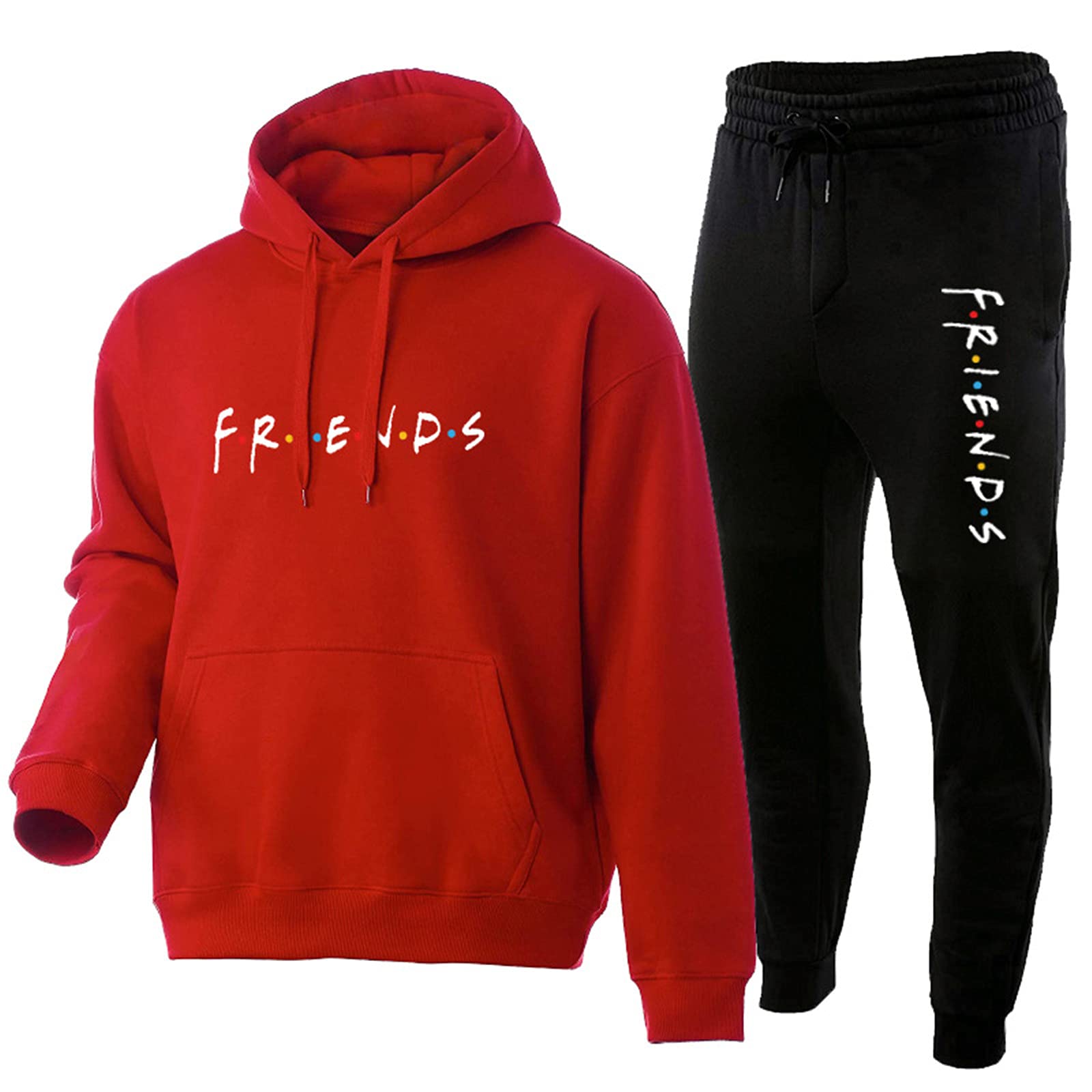 Unisex Friends TV Show Print Hoodie & Sweatpants Set - Funny Pullover Sweatshirt & Joggers Tracksuit for Fans | Casual Loungewear, Gift for Friends Lovers, TV Marathon Outfit