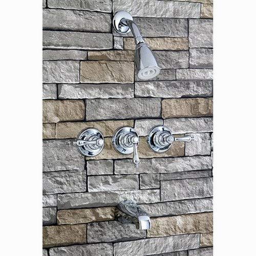 Kingston Brass KB231AL 3-Lever Handle Tub and Shower Faucet in Polished Chrome - Perfect for Bathroom Renovation & Modern Home Upgrade