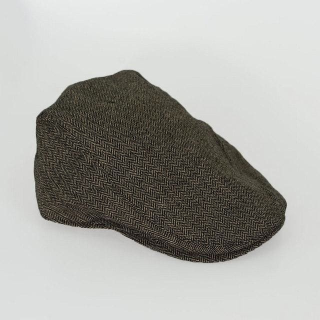Stylish Cavani Martez Brown Herringbone Flat Cap for Men - Classic Wool Newsboy Hat for Casual Wear, Outdoor Activities & Vintage Fashion