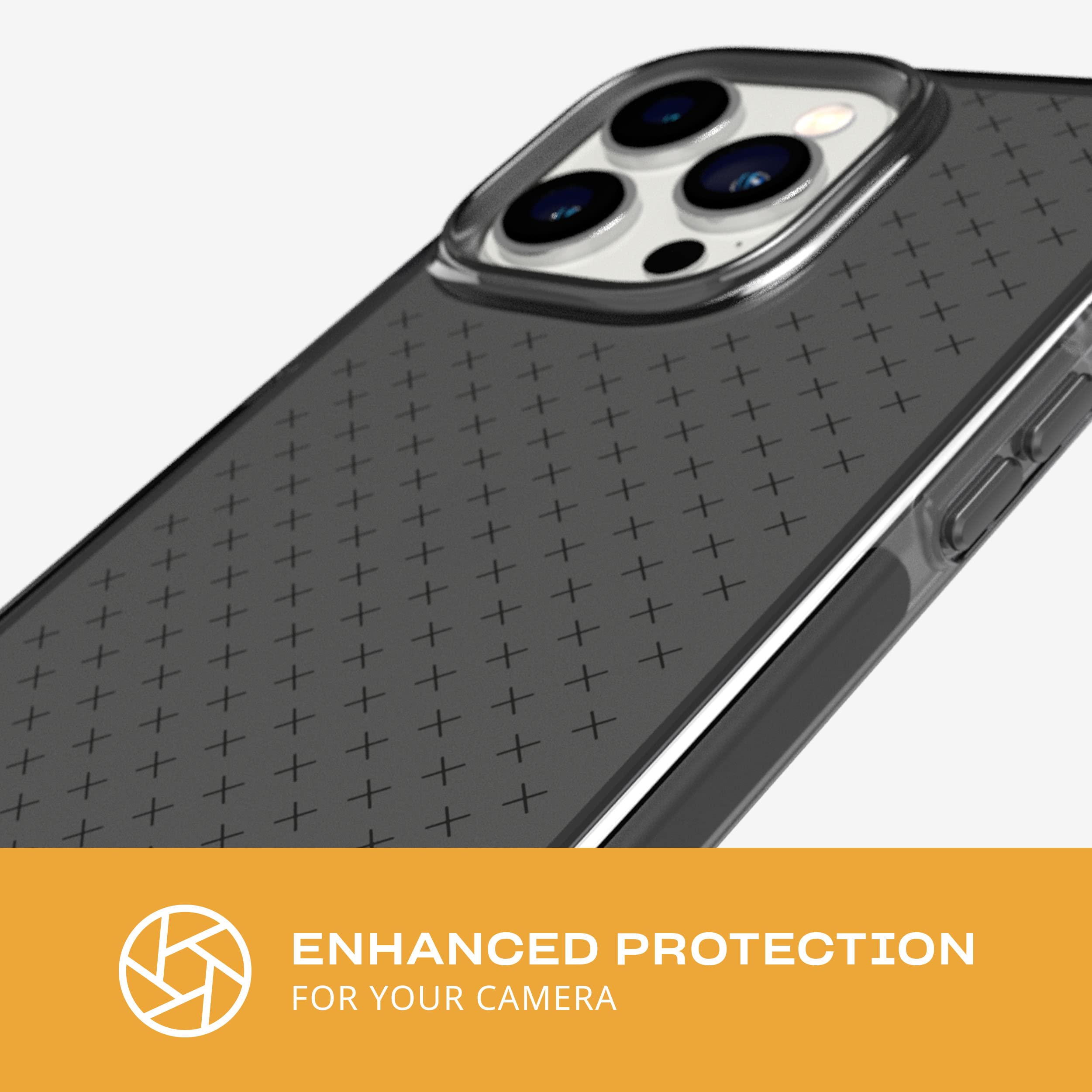 Tech21 iPhone 14 Pro Max Evo Check Case - Slim Shock-Absorbing Protective Cover with 16ft Drop Protection & Tactile Buttons in Smokey Black | Perfect for Outdoor Activities, Travel & Everyday Use