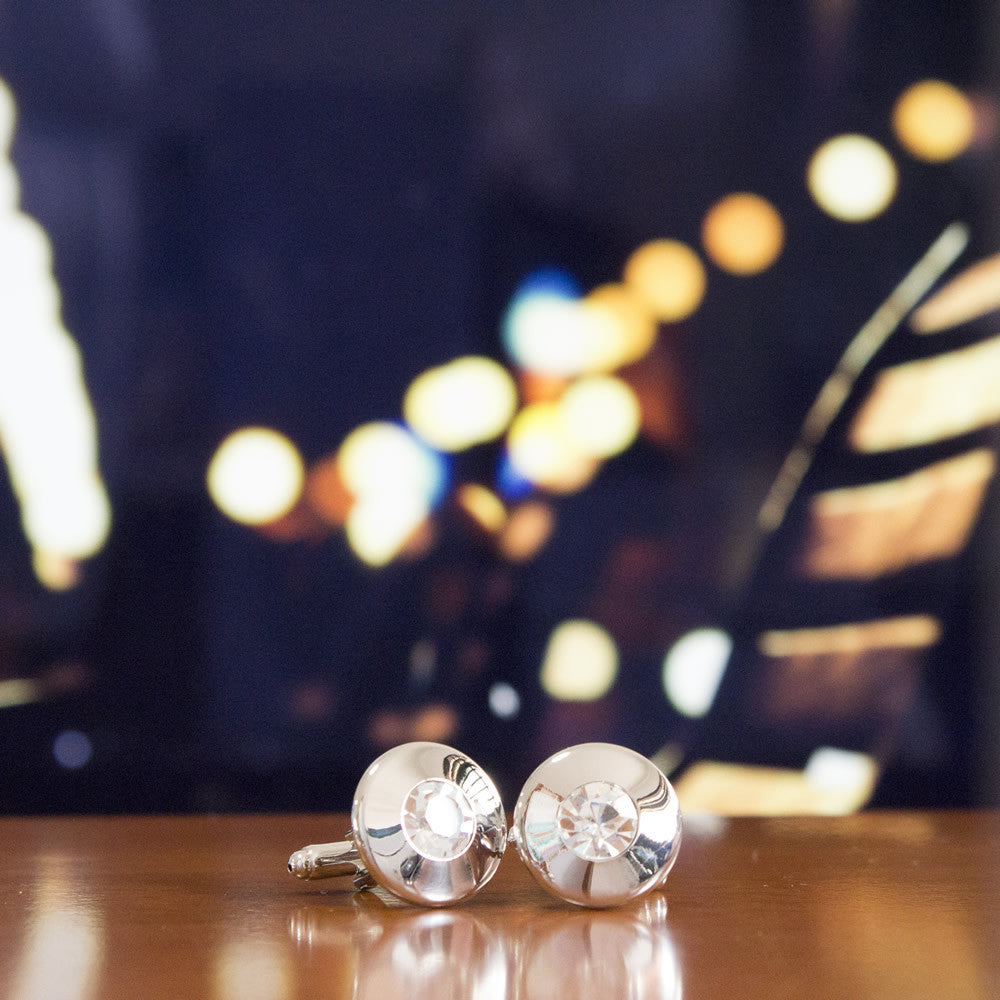 KingCuffs Embellished Topaz Cufflinks for Men - Luxury Dress Shirt Accessories for Weddings, Business & Formal Occasions