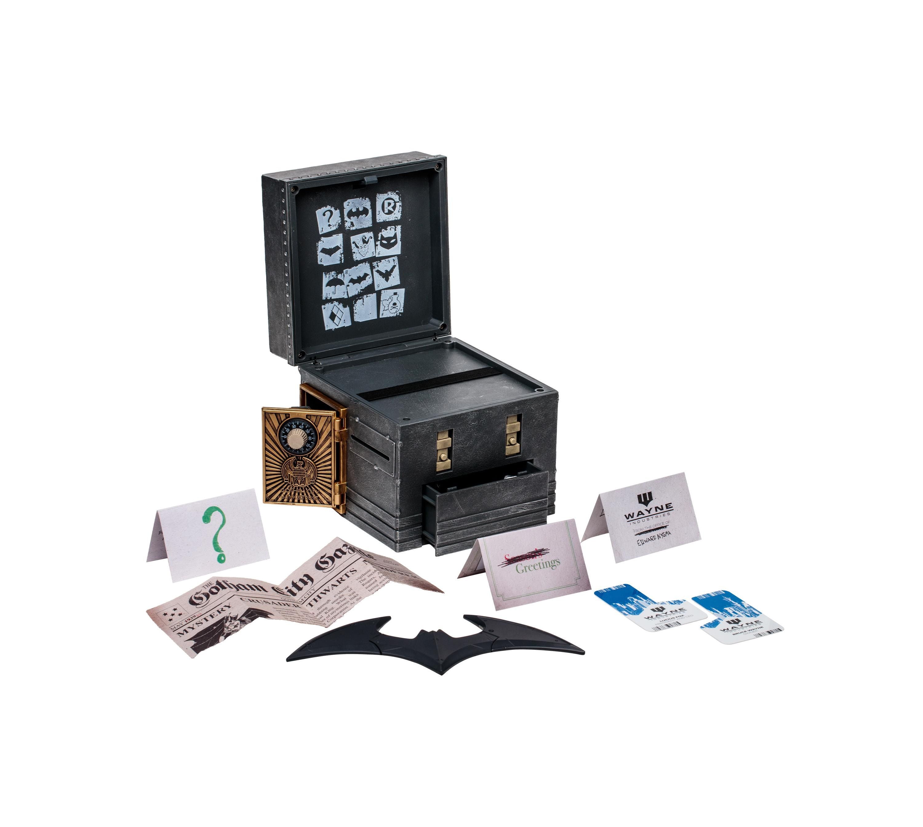DC Comics The Riddler Puzzle Box 1:1 Scale Replica with Batarang - Batman Collectible for Display, Cosplay & Gift Giving