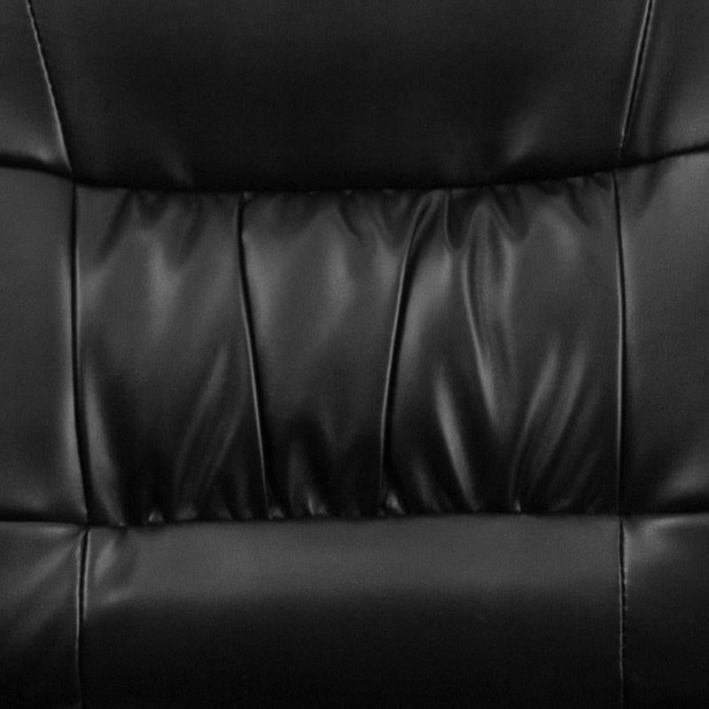 Premium FLASH Haeger Leather Executive Office Chair - Black Metal Frame Reception Seating for Professional Workspaces & Conference Rooms