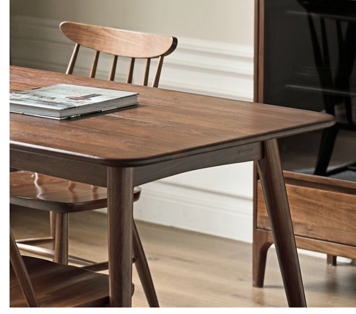 Premium Black Walnut Solid Wood Dining Table - Modern Luxury Light Finish - Perfect for Formal Dining Rooms, Kitchen Nooks & Entertaining Guests