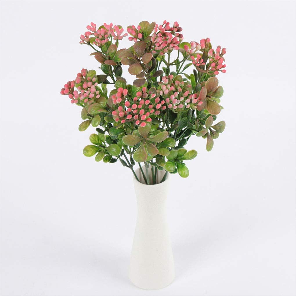 7-Branch Artificial Berry Plant - Realistic Fake Berry Stems for Home Decor, Living Room, Bedroom - 12