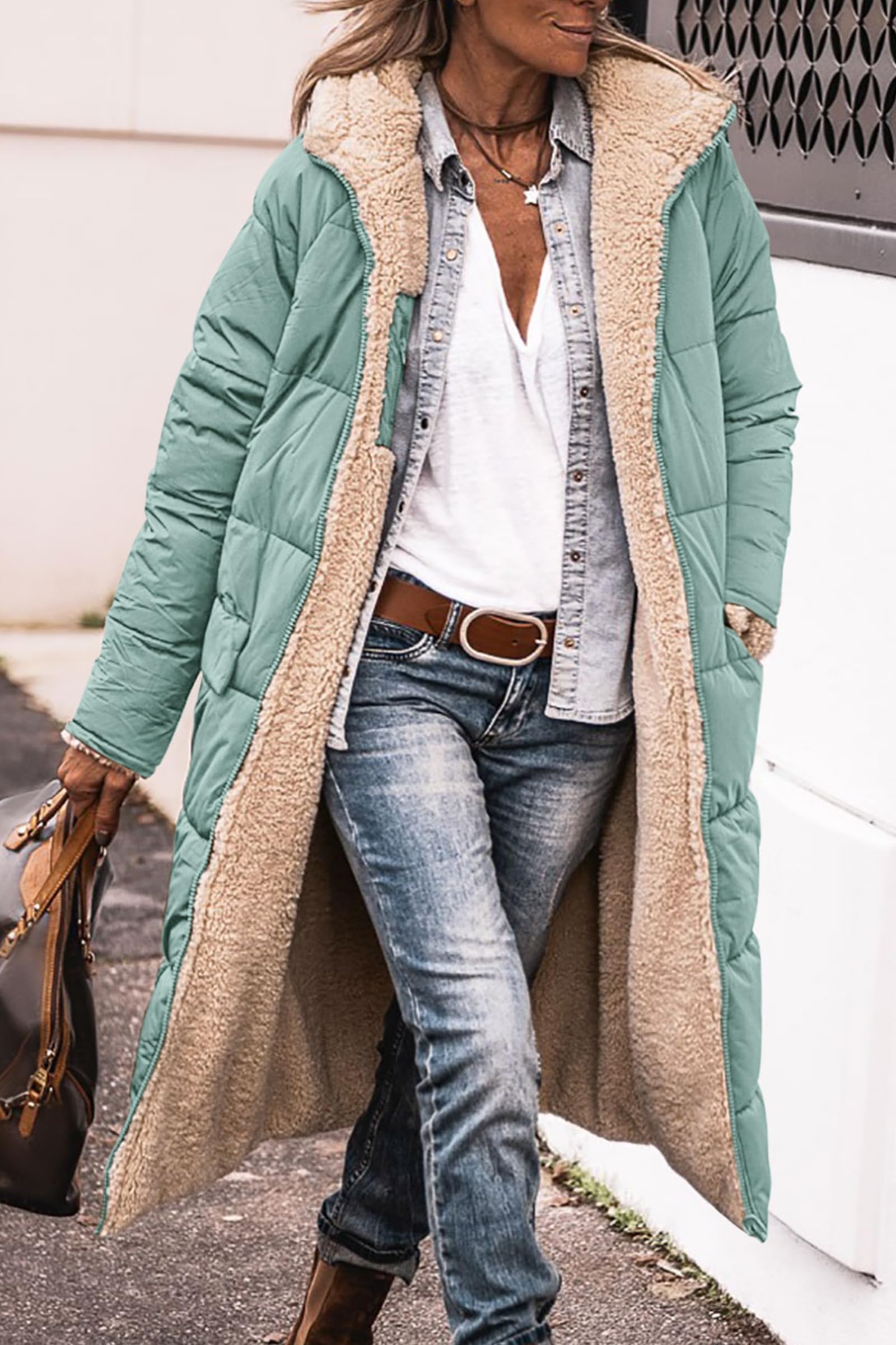 PRETTYGARDEN Women's Oversized Shearling Fleece Long Winter Coat Jacket 2025 - Warm Fashion Outerwear for Cold Weather, Snow Days & Street Style