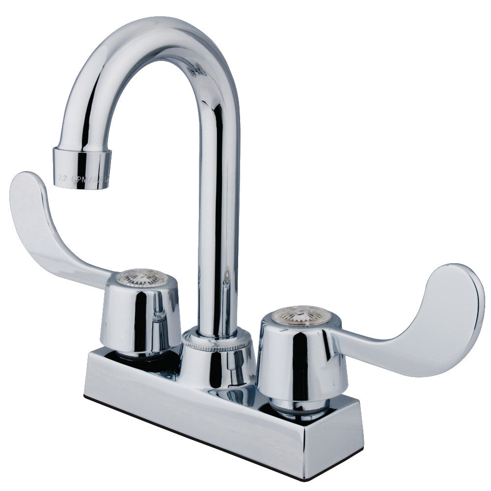Kingston Brass KB451SN Vista 4 Bar Faucet With Blade Handle - Modern Kitchen Sink Faucet for Bar, Prep Sink, or Wet Bar Installation