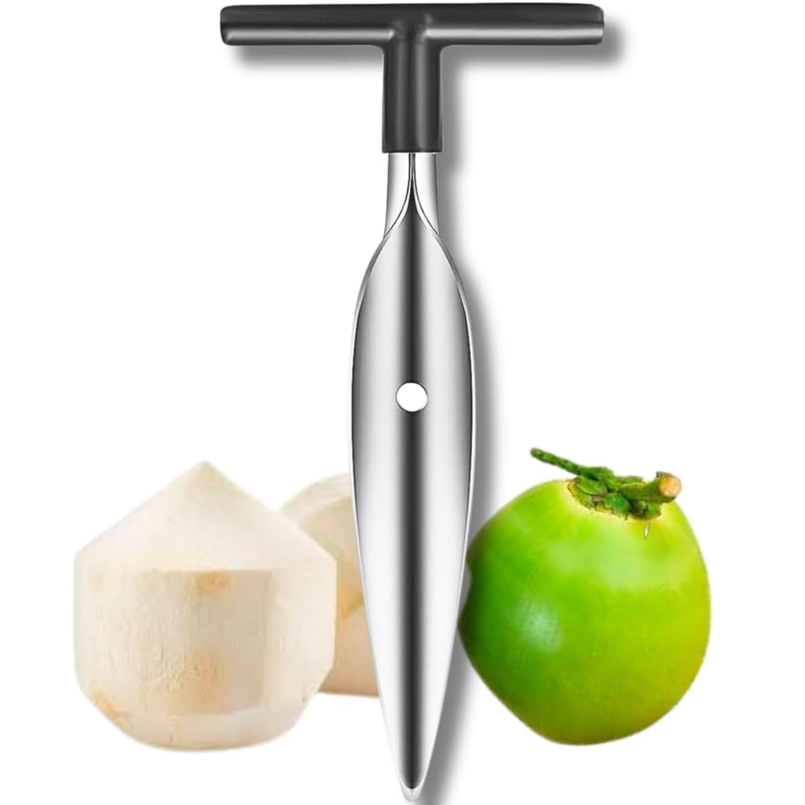 Premium Stainless Steel Coconut Opener Tool - Smart Kitchen Gadget for Easy Coconut Water Extraction | Home Utility Accessory | Perfect for Fresh Coconuts, Smoothies & Tropical Drinks (Pack of 1)