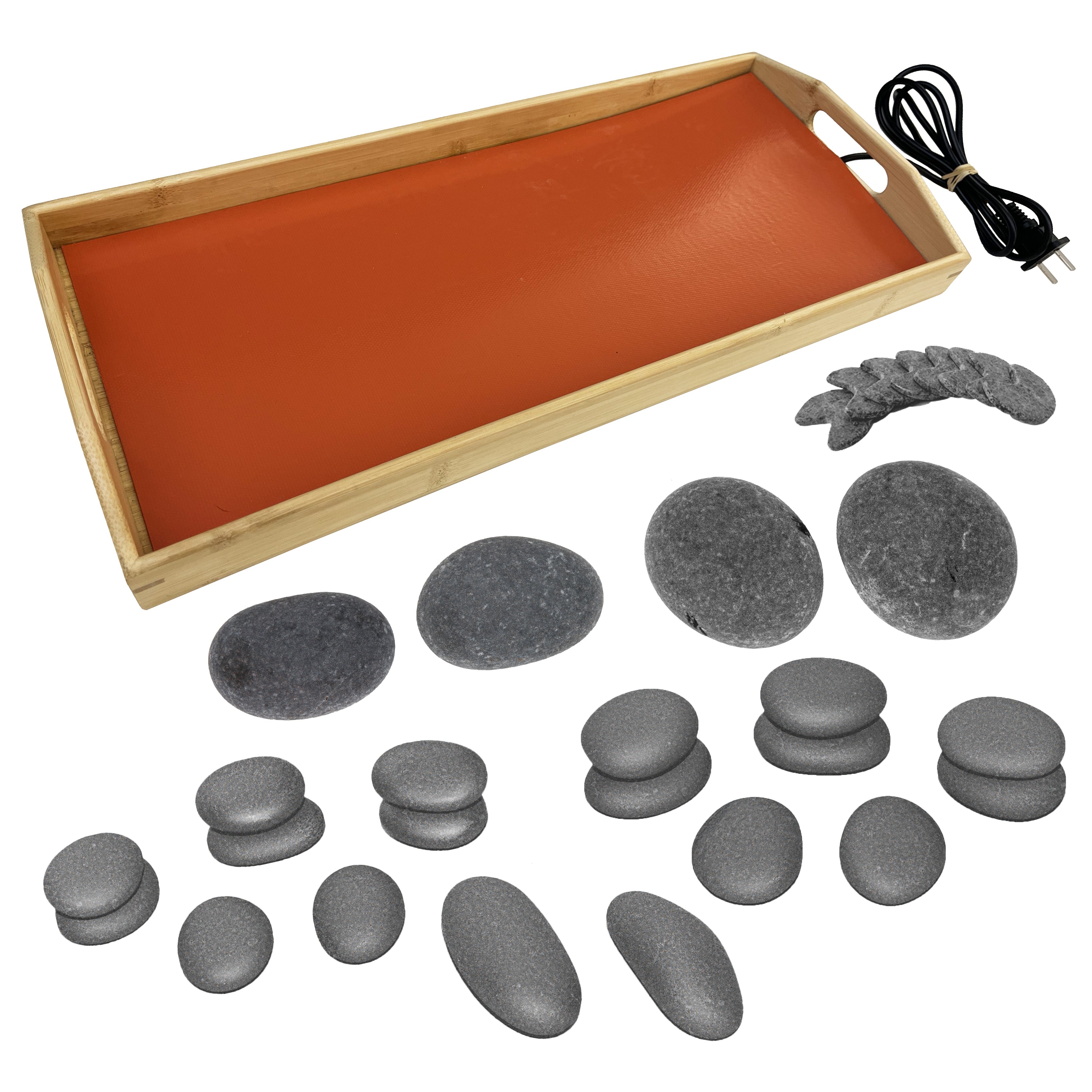 Theratools Professional Warming Tray Basalt Stone Set - 30 Hot Stones for Massage Therapy, Spa & Relaxation | Perfect for Deep Tissue Massage, Hot Stone Therapy & Home Spa Treatments