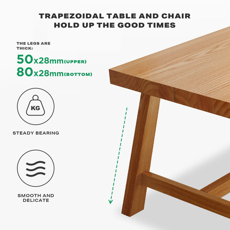 1.4M Solid Wood Square Dining Table - Modern Kitchen Furniture for Small Spaces & Family Gatherings