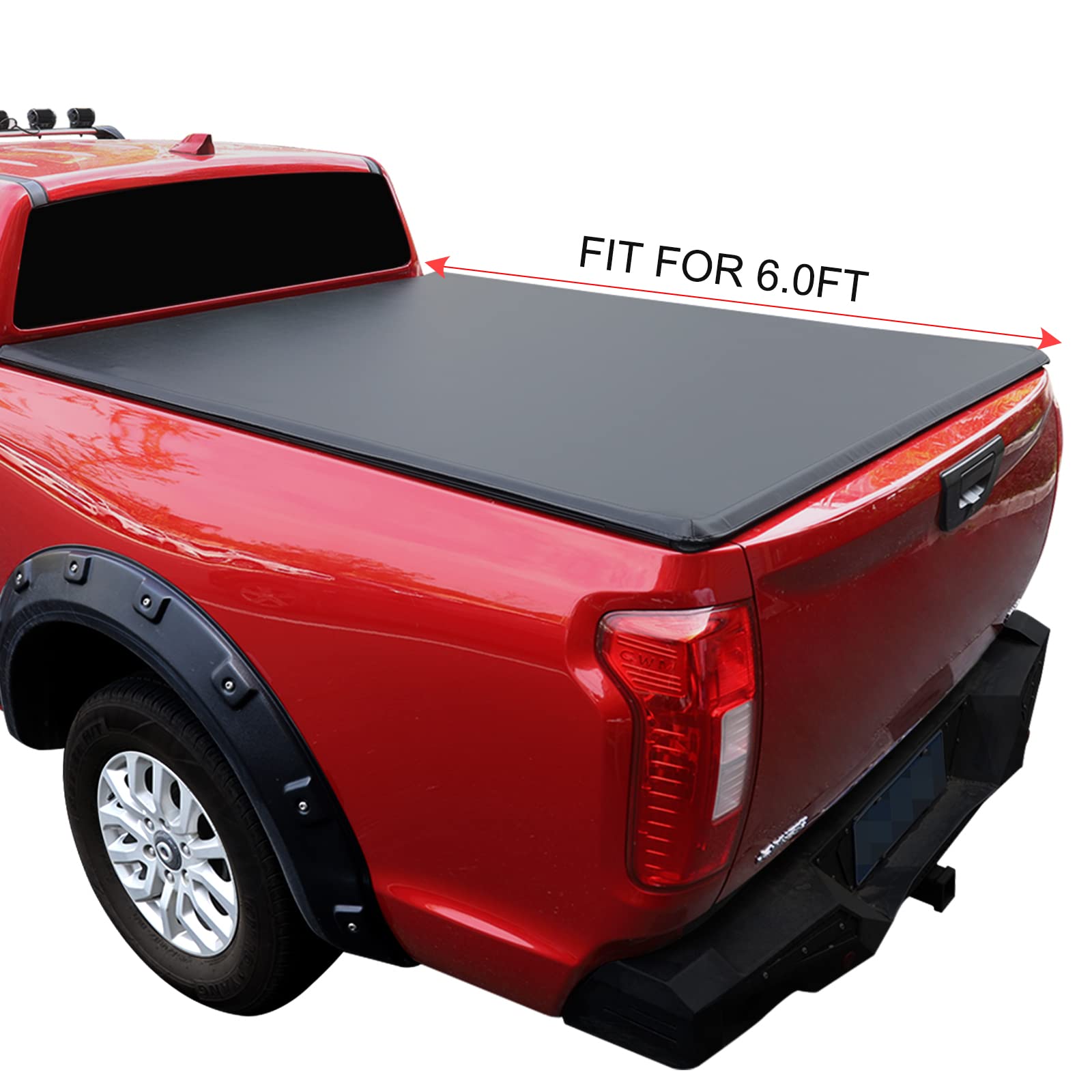 AKENEGX 6.0' Soft Roll-Up Tonneau Cover for 2016-2021 Toyota Tacoma Pickup Truck | Waterproof & Durable Bed Cover | Perfect for Camping, Hauling & Outdoor Adventures