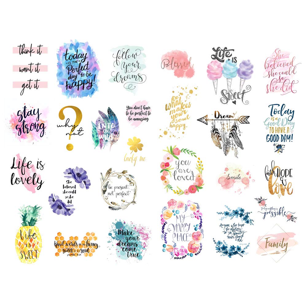 Seasonstorm Kawaii Warm Bless Greeting Text Letter Precut Aesthetic Scrapbook Collage Paper Journal Stickers - Cute Stationery for DIY Crafts, Bullet Journaling & Scrapbooking - Perfect for Card Making, Gift Wrapping & Memory Keeping