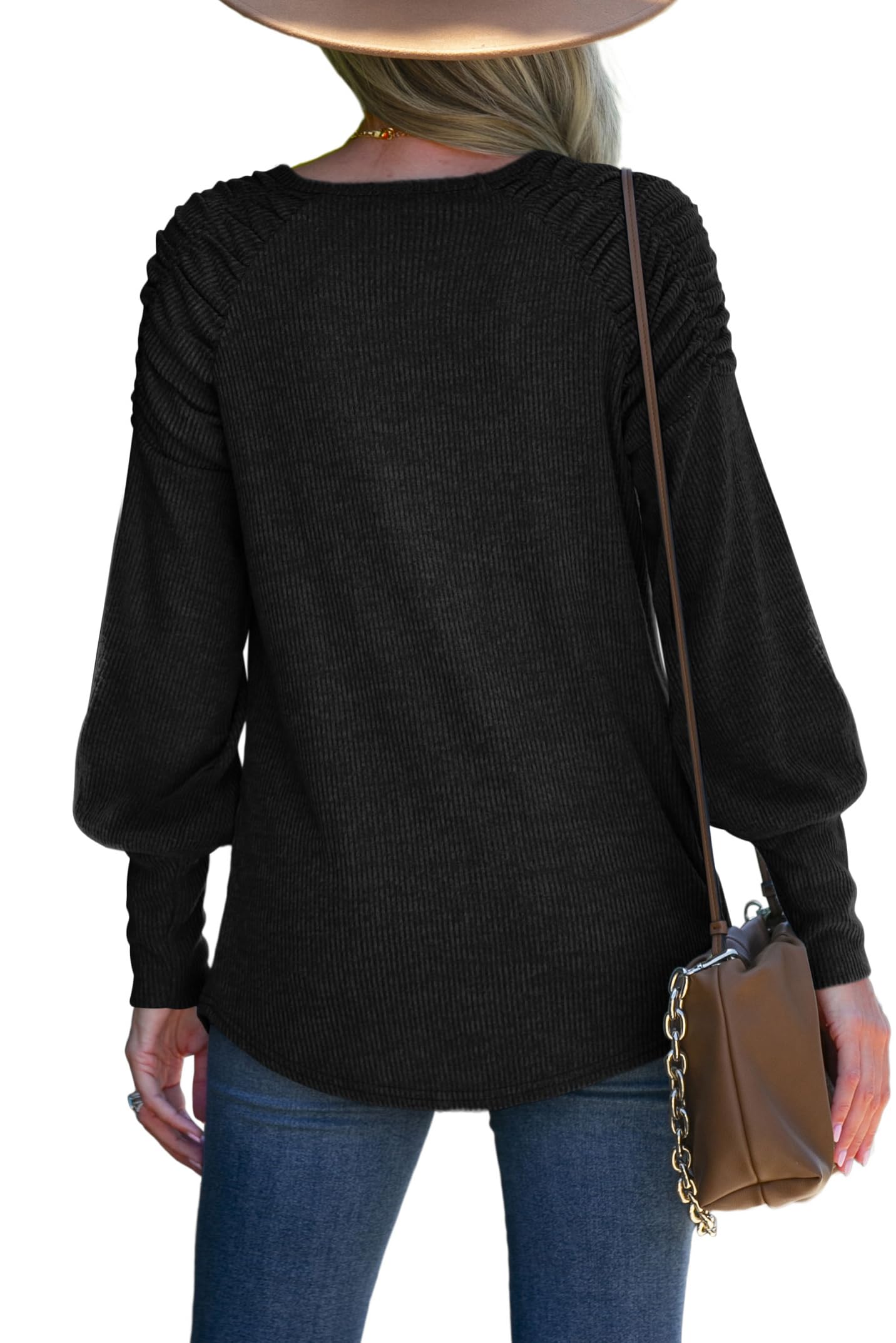 Dofaoo Women's Lightweight Long Sleeve Tunic Sweater - Soft Crew Neck Loose Fit Pullover Top for Fall & Winter | Casual Office Wear, Layering, Daily Outfits