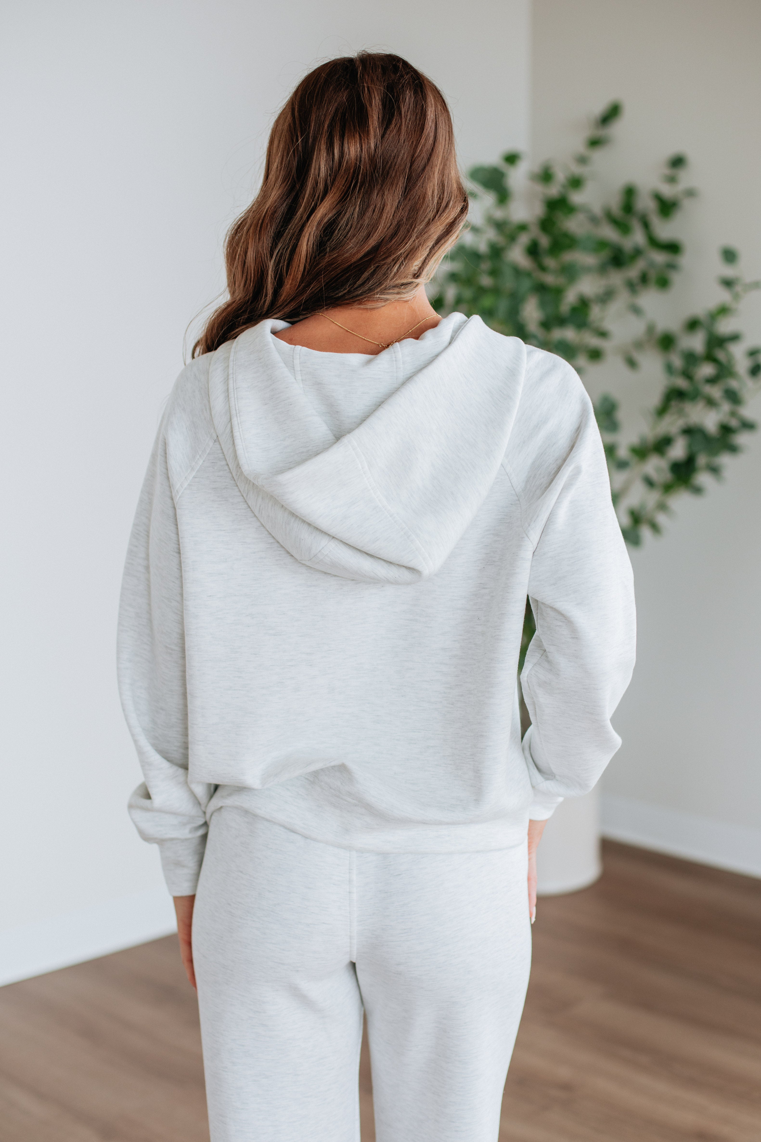 Aubrie Half Zip Pullover Sweatshirt - Grey Melange | Women's Casual Fleece Top for Outdoor & Lounge Wear