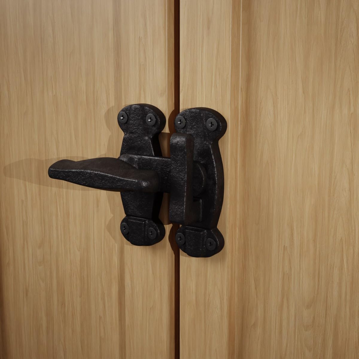 Black Wrought Iron Door Latch 2 Inch - Pack of 10 with Mounting Hardware for Cabinets, Windows & Furniture - Durable Cabinet Latches for Home, Office & RV Use