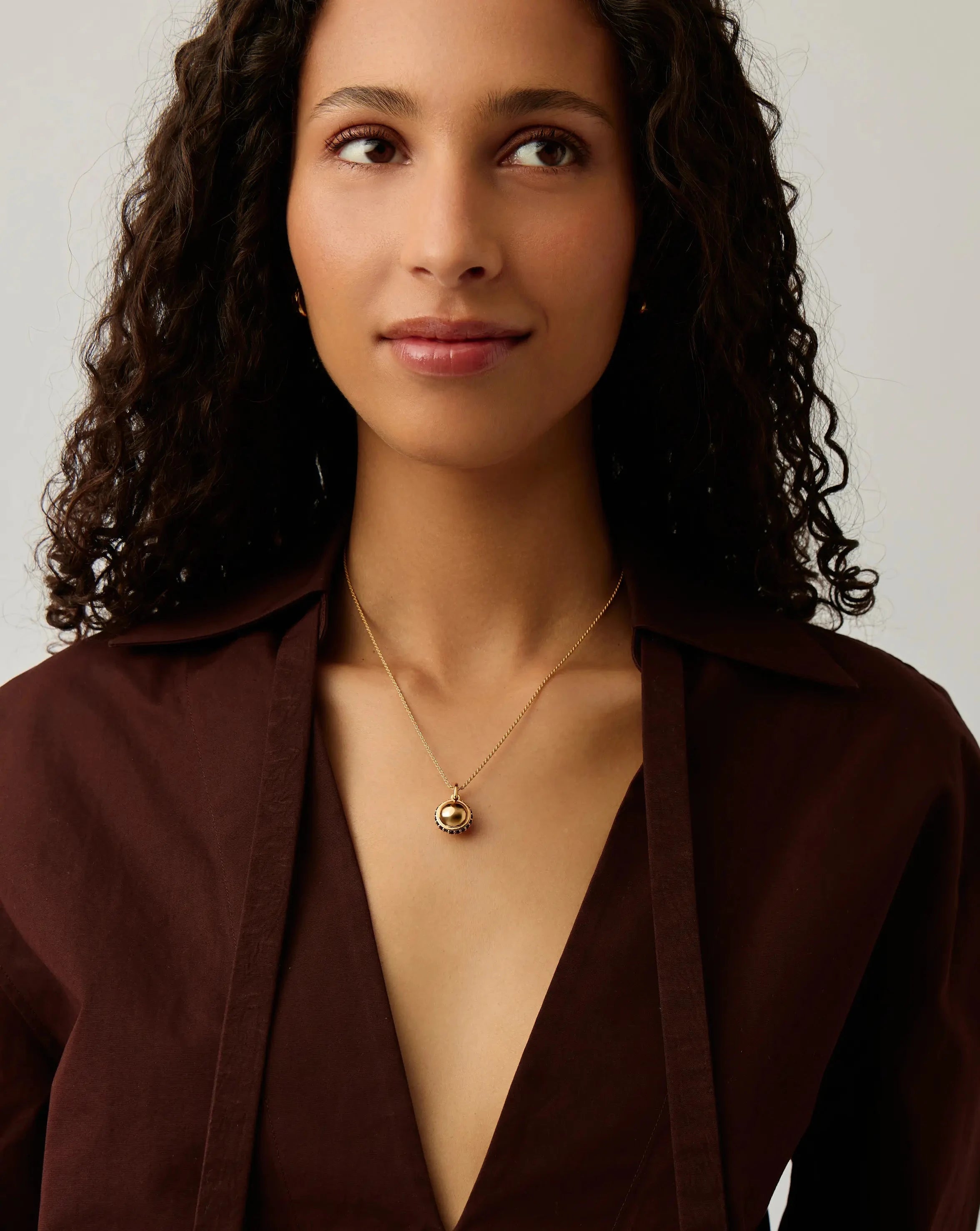 Orb Gemstone Pendant Necklace - 18k Gold Plated Black Spinel Crystal Jewelry | Elegant Gift for Women, Birthday, Anniversary & Special Occasions
