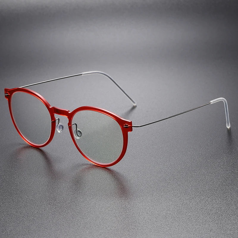Aimee Women's Full Rim Round Titanium Acetate Eyeglasses 96603 - Lightweight & Durable Frame for Reading, Working & Everyday Use