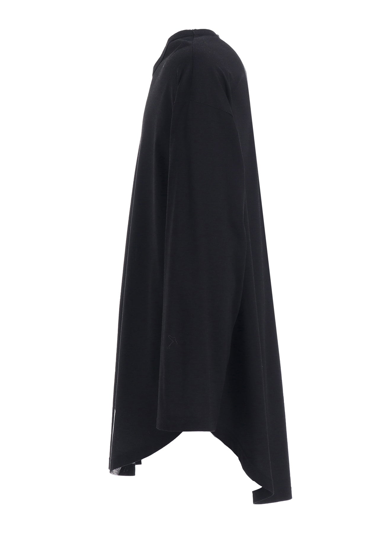 Soft Cotton Jersey T-Shirt with Torn Pattern Hem & Long Sleeves - Oversized Round Neck Jumbo Fit for Casual Wear & Street Style