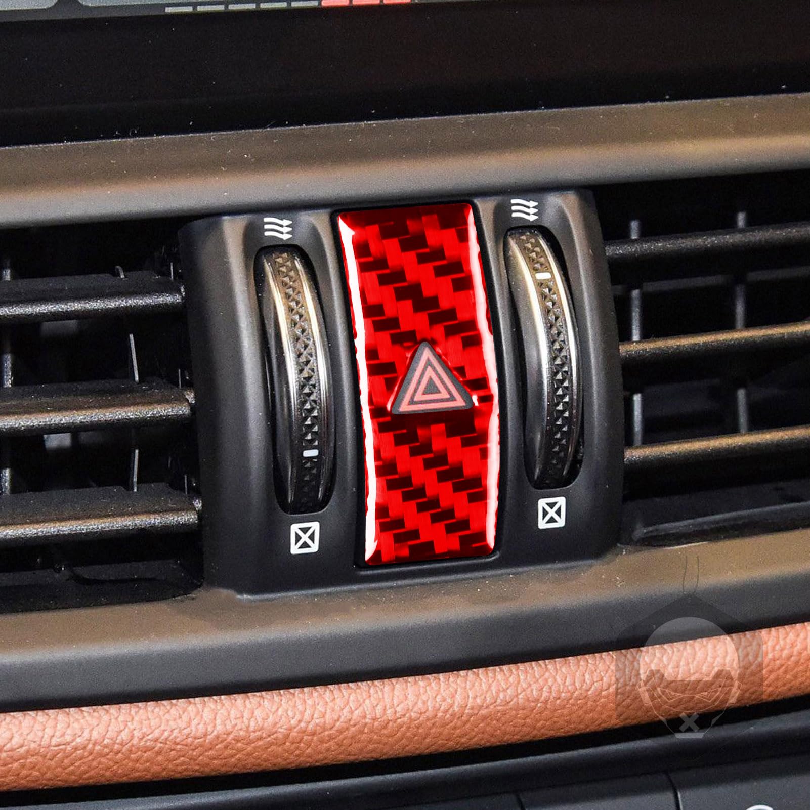 Alfa Romeo Giulia 2017-2023 Car Emergency Warning Light Control Button Panel Sticker - Real Carbon Fiber Auto Interior Trim Accessories (Red) | Dashboard Upgrade for Enhanced Style & Safety