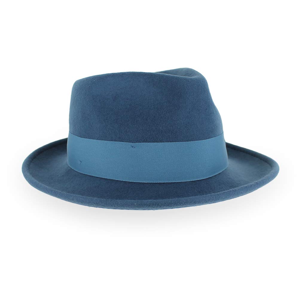 Crushable Wool Fedora Hat - Stain Resistant for Men & Women | Black, Grey, Navy, Brown, Pecan | Casual & Dress Wear