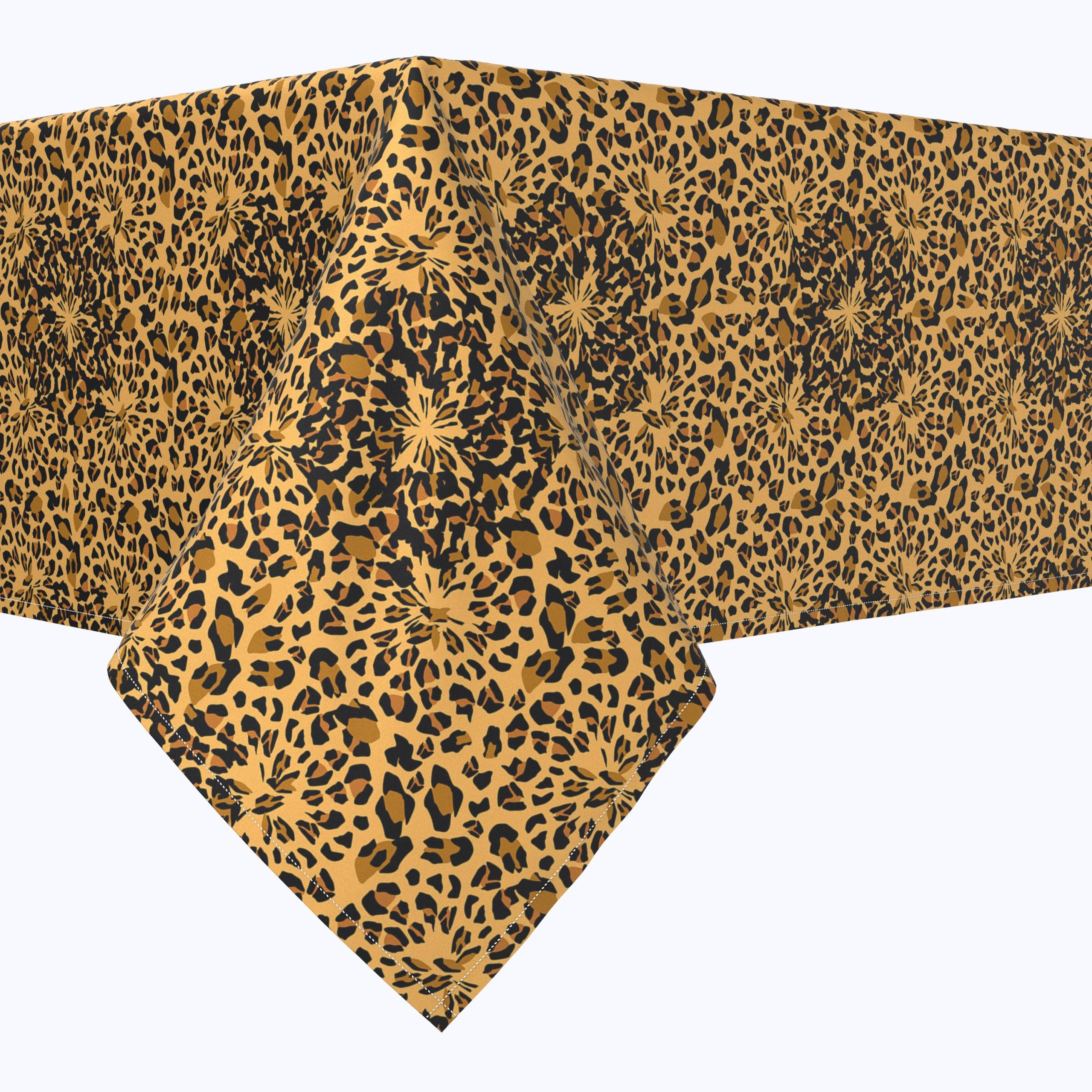 Abstract Leopard Spots Rectangle Wall Art - Modern Geometric Animal Print Canvas Painting for Living Room, Bedroom & Office Decor