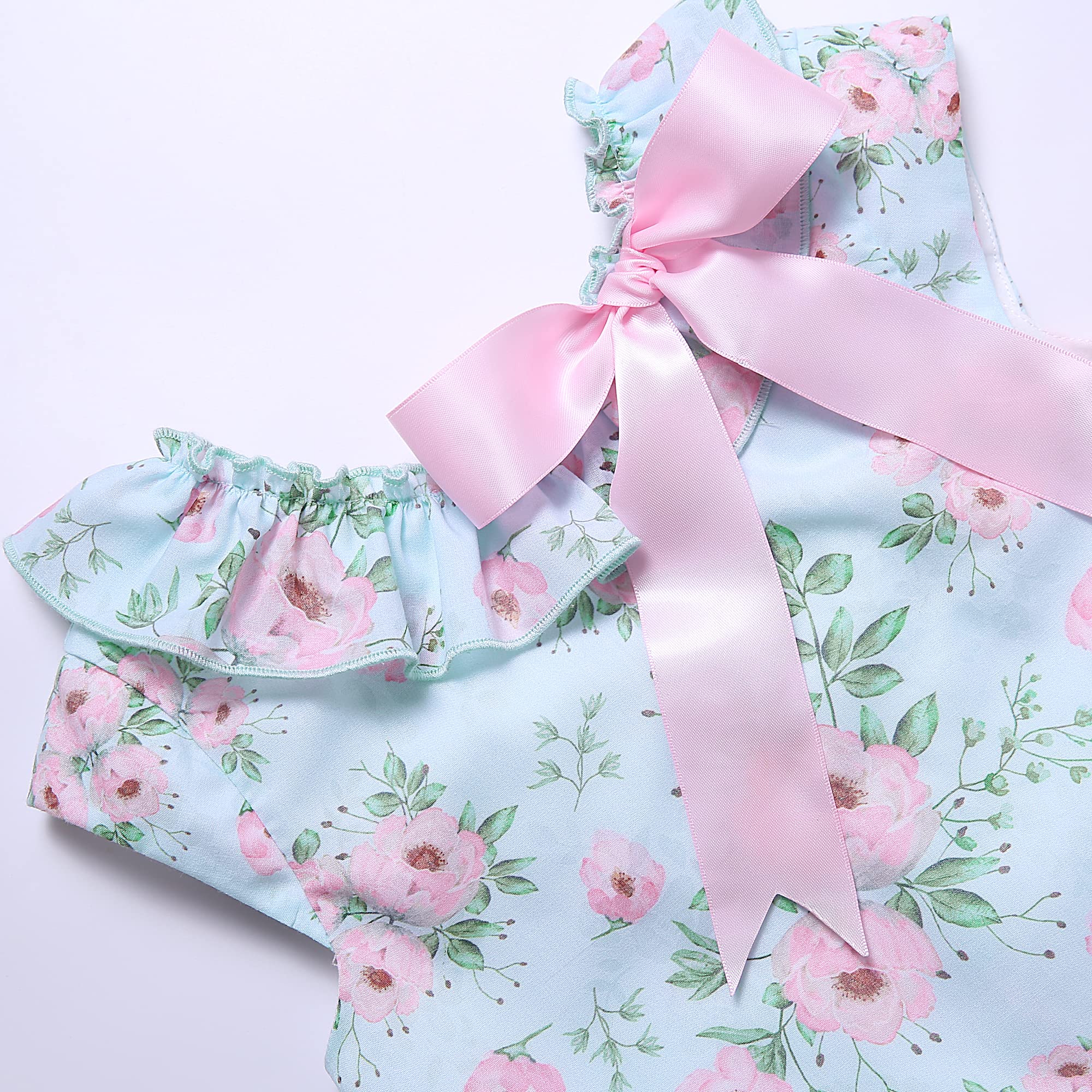 Pettigirl Girls Floral Ruffle Lace Dress - Elegant Spring & Summer Casual Outfit for Toddlers - Perfect for Holidays, Parties & Special Occasions