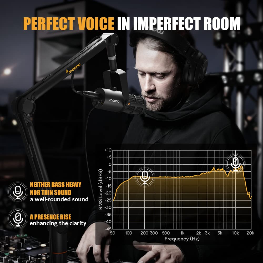 MAONO PD400X Professional Dynamic Podcast Microphone & AU-MH601 Studio Monitor Headphones Bundle - Perfect for Podcasting, Live Streaming, Music Recording, YouTube Videos & Home Studio Setup