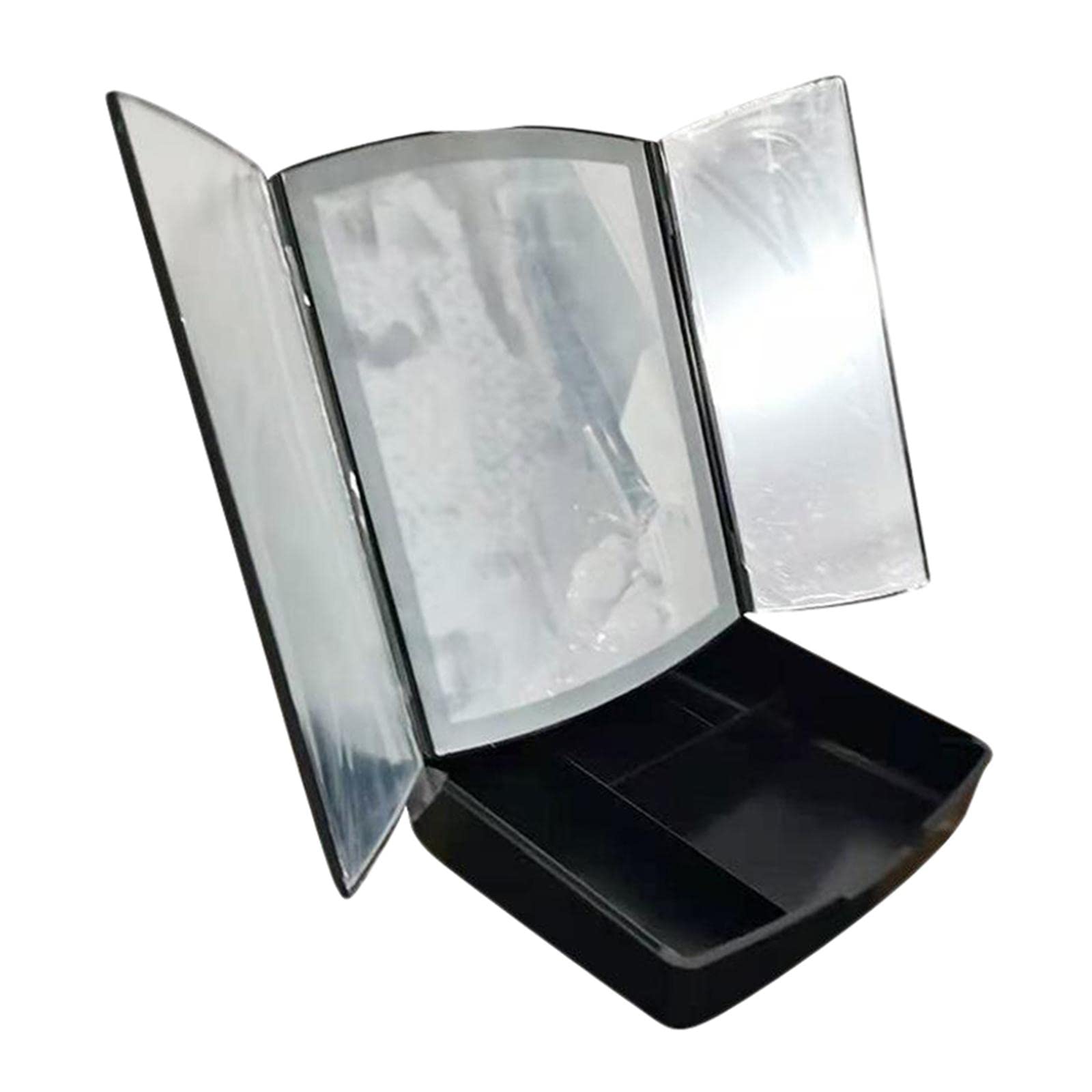 Losa LED Makeup Mirror with Touch Screen Dimming - Black Vanity Mirror with Built-in Makeup Tray for Dressing Table, Bathroom & Bedroom Makeup Application