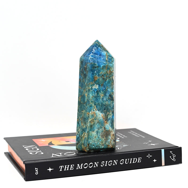 Natural Blue Apatite Crystal Tower - Healing Stone for Meditation, Energy Work & Home Decor | Perfect for Reiki, Chakra Balancing & Spiritual Gifts