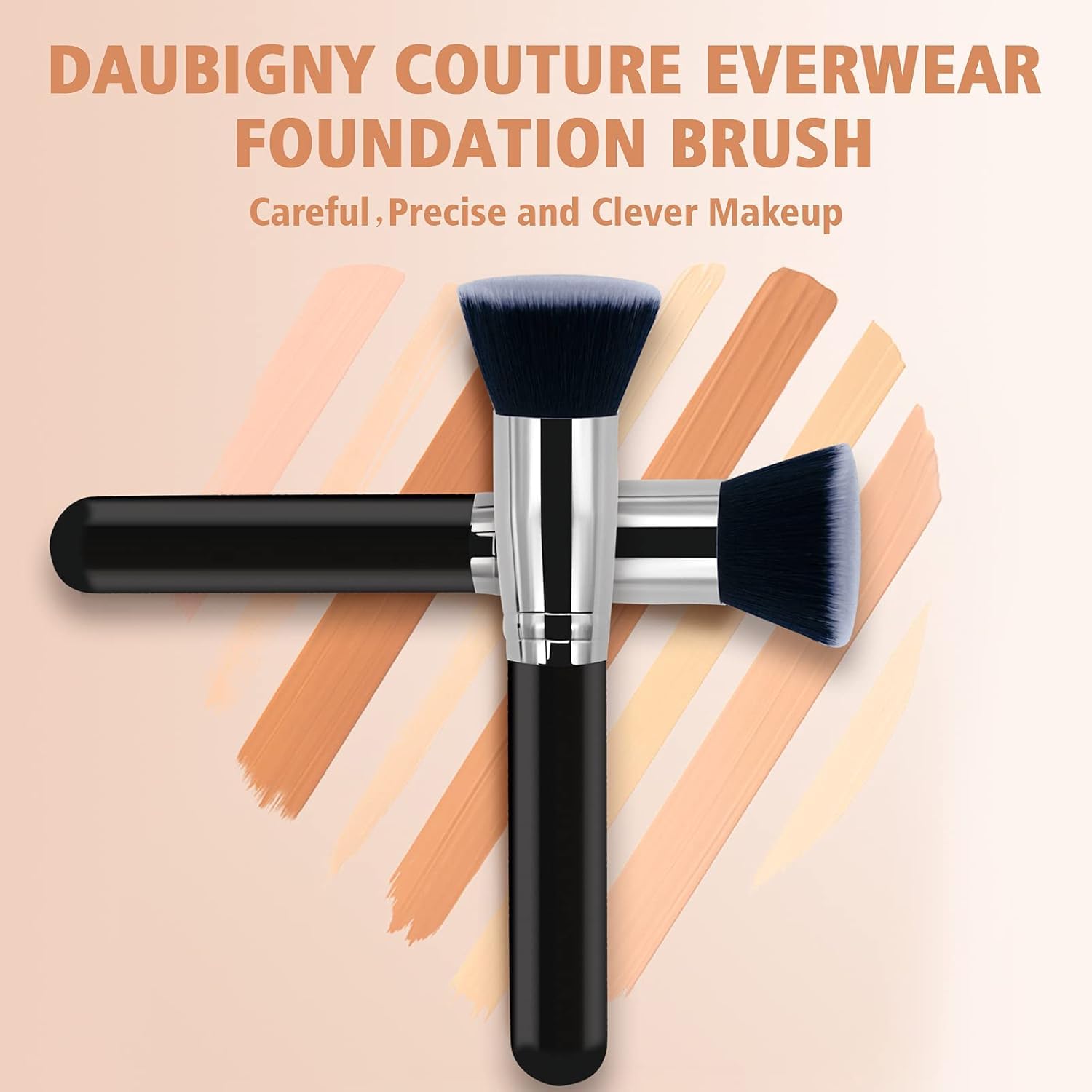 Premium Professional Makeup Brush Set - Liquid, Cream & Powder Foundation Brush with Dense Bristles for Flawless Buffing, Blending & Contouring | Soft Face Makeup Brush (Black) - Perfect for Daily Makeup, Bridal Looks & Professional Makeup Artists | Pack of 1