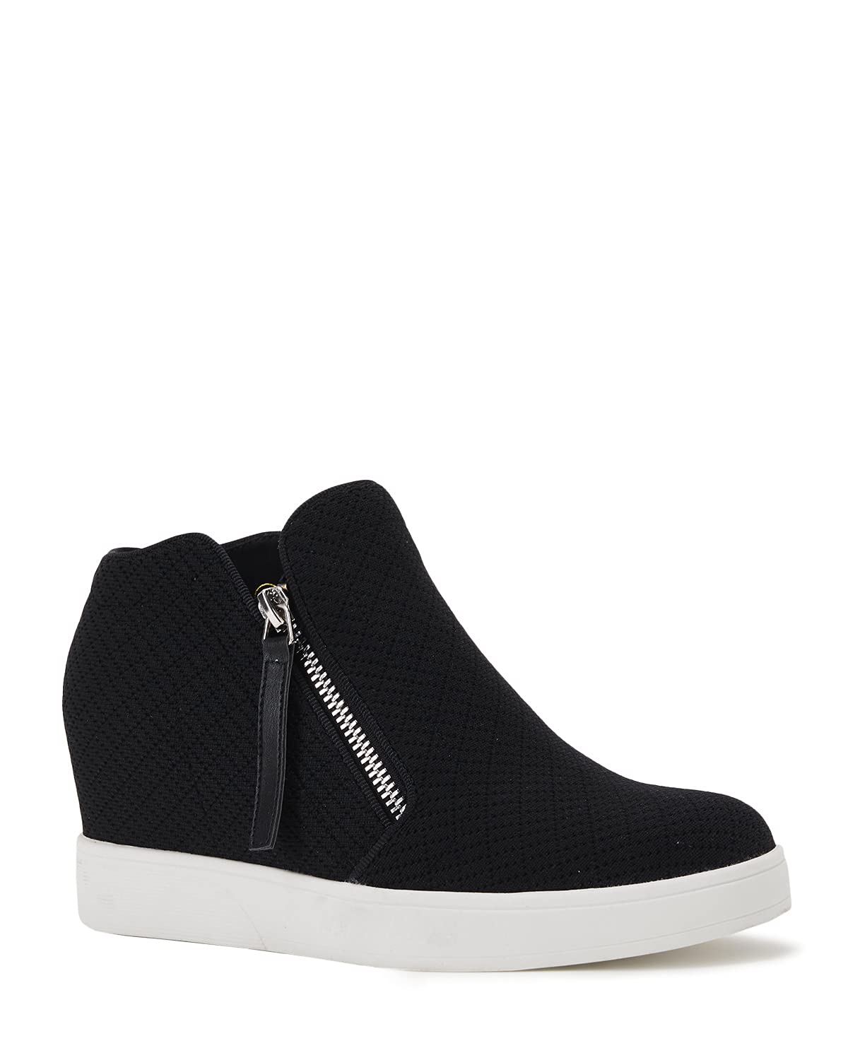 Phopix Women's Wedge Sneakers - Hidden Wedge Platform Booties with Side Zipper Slip-On Design | Comfortable Casual Shoes for Walking, Work & Everyday Wear