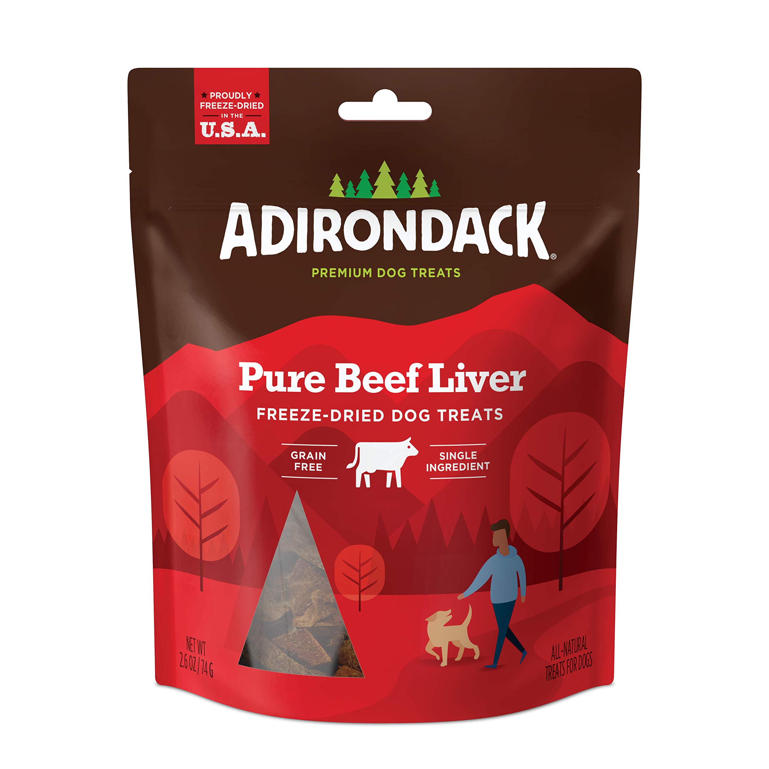 Premium Adirondack Grain-Free Dog Treats - Single Ingredient, Made in USA - Healthy Natural Snacks for Training, Rewards & Digestive Health