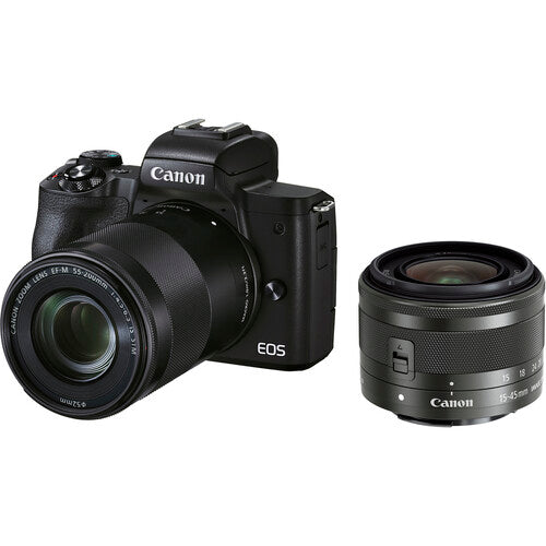 Canon EOS M50 Mark II Mirrorless Camera Kit with 15-45mm & 55-200mm Lenses (Black) - Perfect for Vlogging, Travel Photography & YouTube Content Creation
