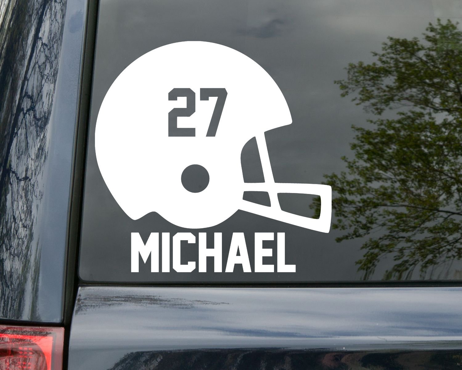 Custom Football Helmet Vinyl Decal Sticker with Personalized Name & Numbers - 6