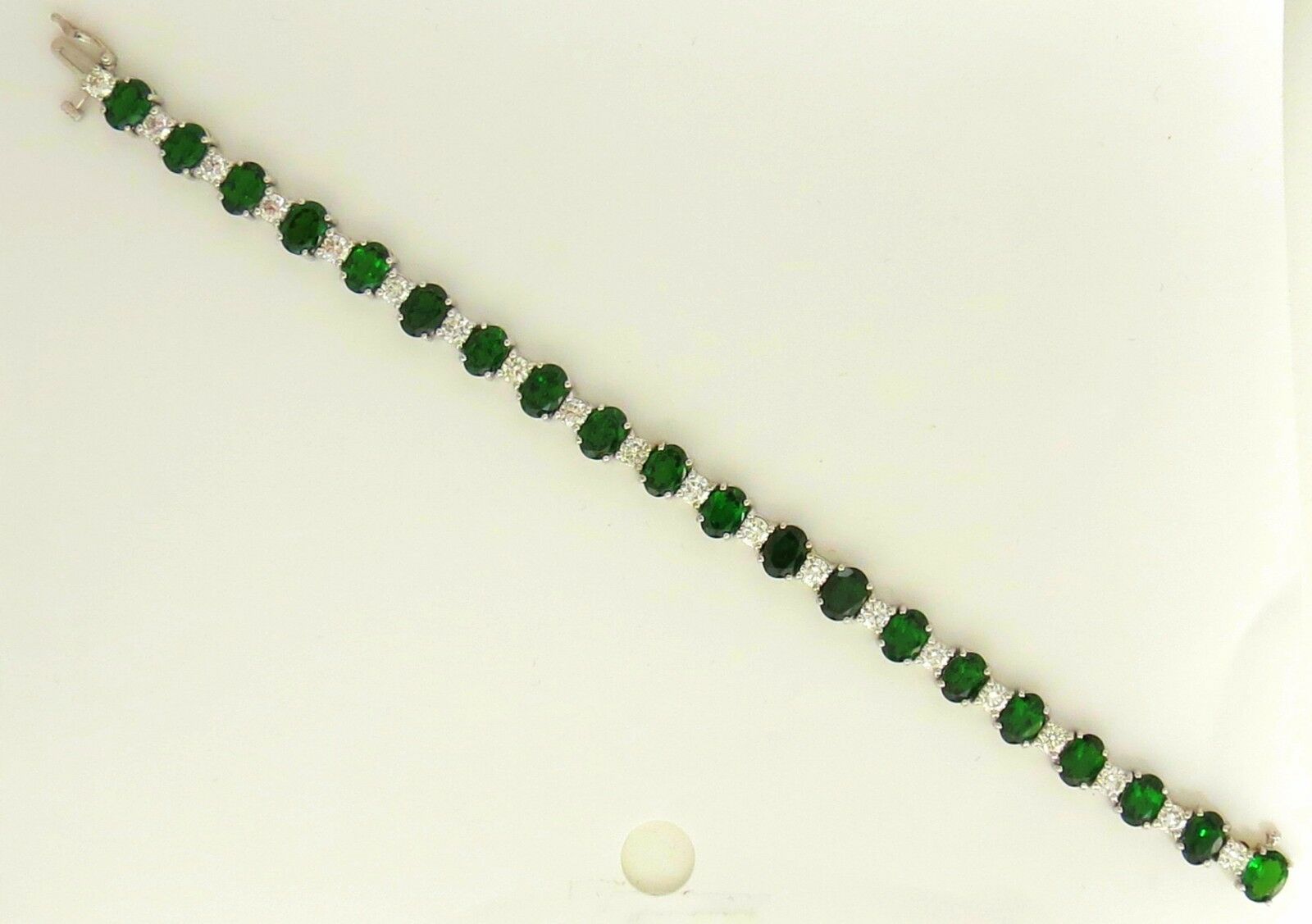 20.68CT Natural Tsavorite Diamond Tennis Bracelet in 14KT Gold - Vivid Green Gemstone Jewelry for Women, Perfect for Weddings, Parties & Special Occasions