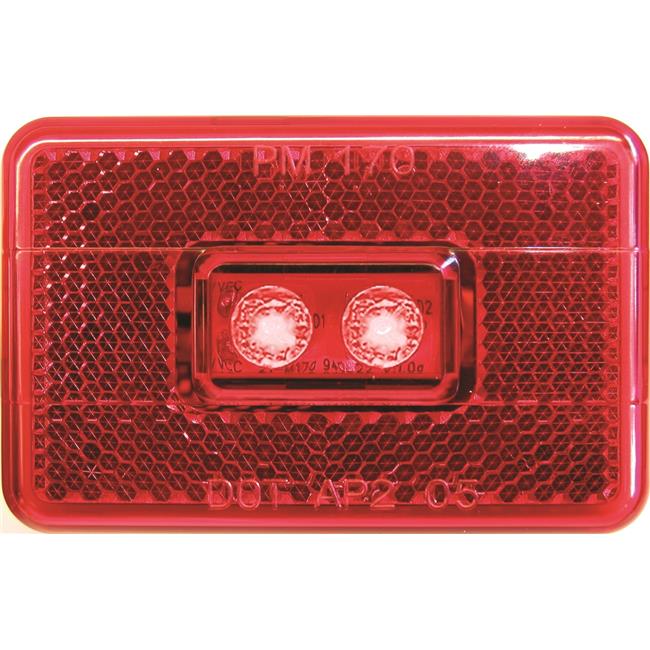 Anderson Marine V170R 9 16V LED Clearance & Side Marker Light with Reflex Red - Waterproof Boat Trailer Lights for Safe Night Navigation