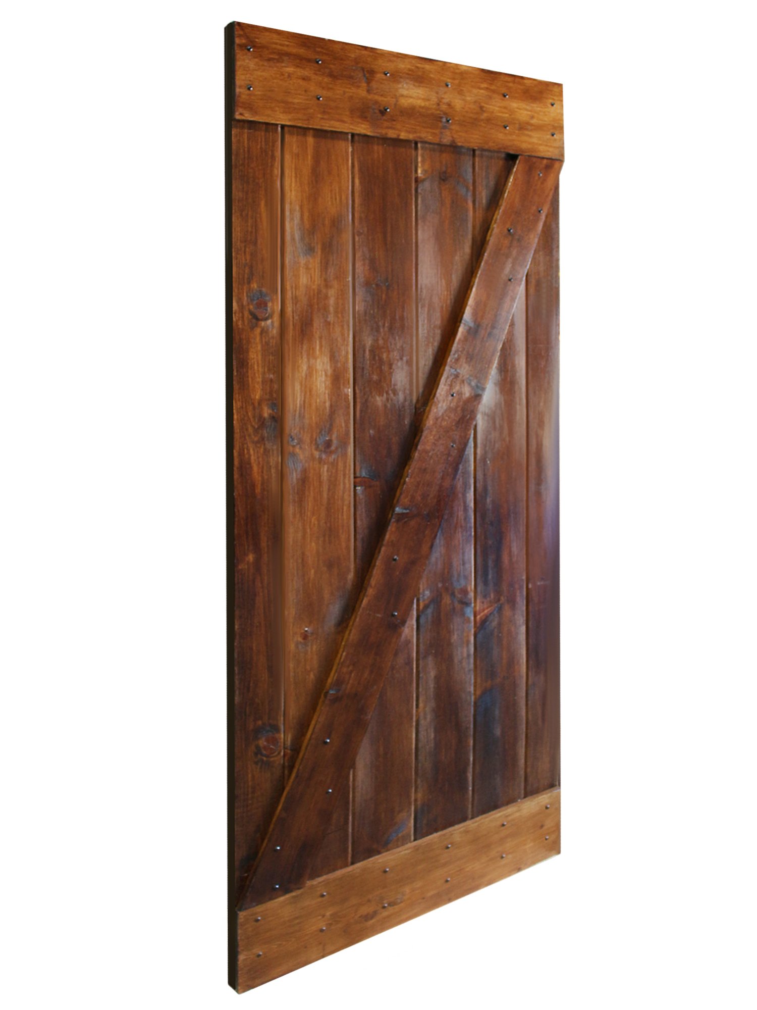 TMS® 36x84 Inch Dark Coffee Solid Core Knotty Pine DIY Barn Wood Sliding Interior Door - Perfect for Farmhouse, Rustic Home, and Loft Style Decor